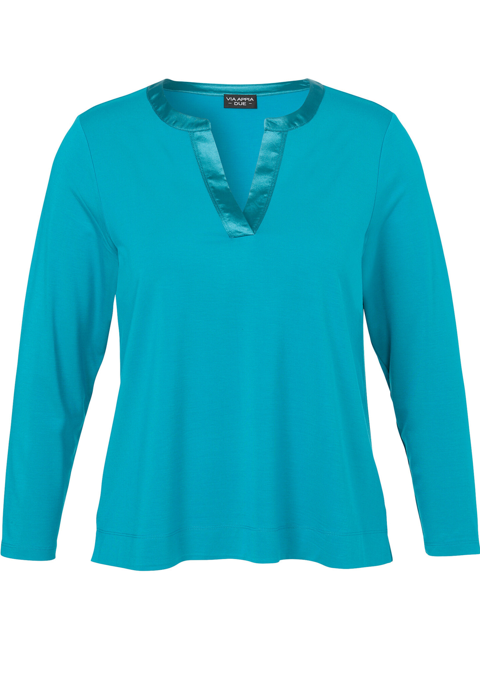 Via Appia Via Appia Due shirt in aqua met satijnen halsdetail