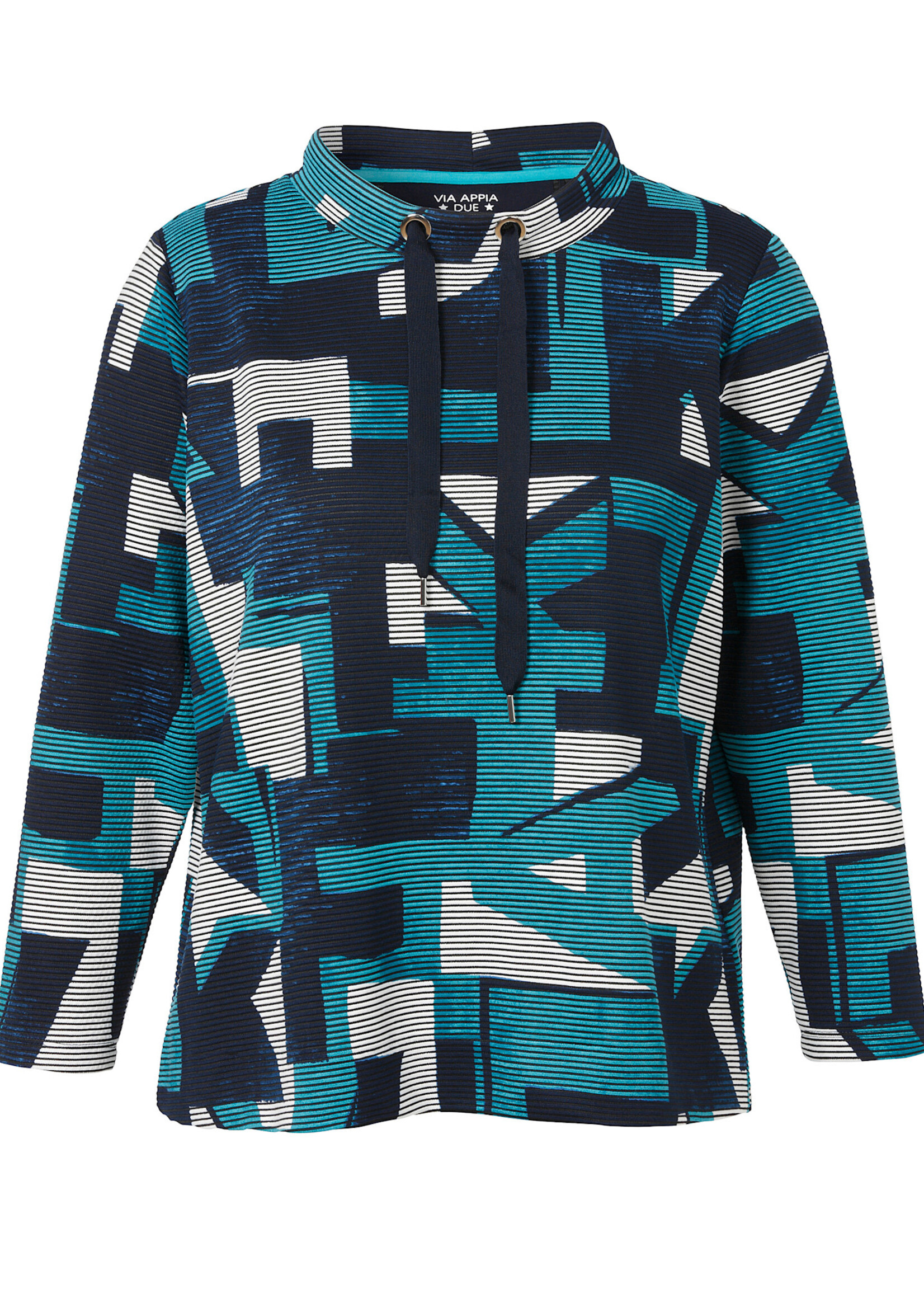 Via Appia Via Appia Due sweatshirt met grafische print in aqua en blauw