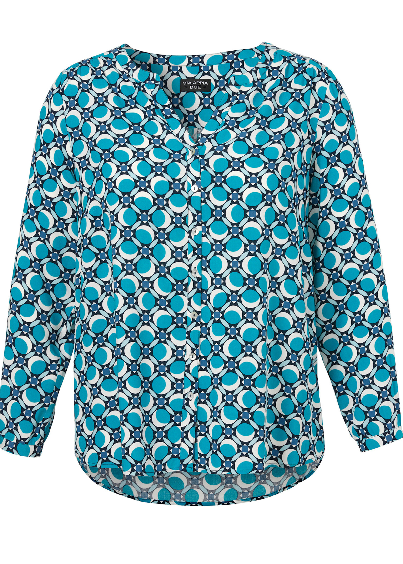 Via Appia Via Appia Due Blouse met Bollenprint – Grote Maten Mode (2525970)