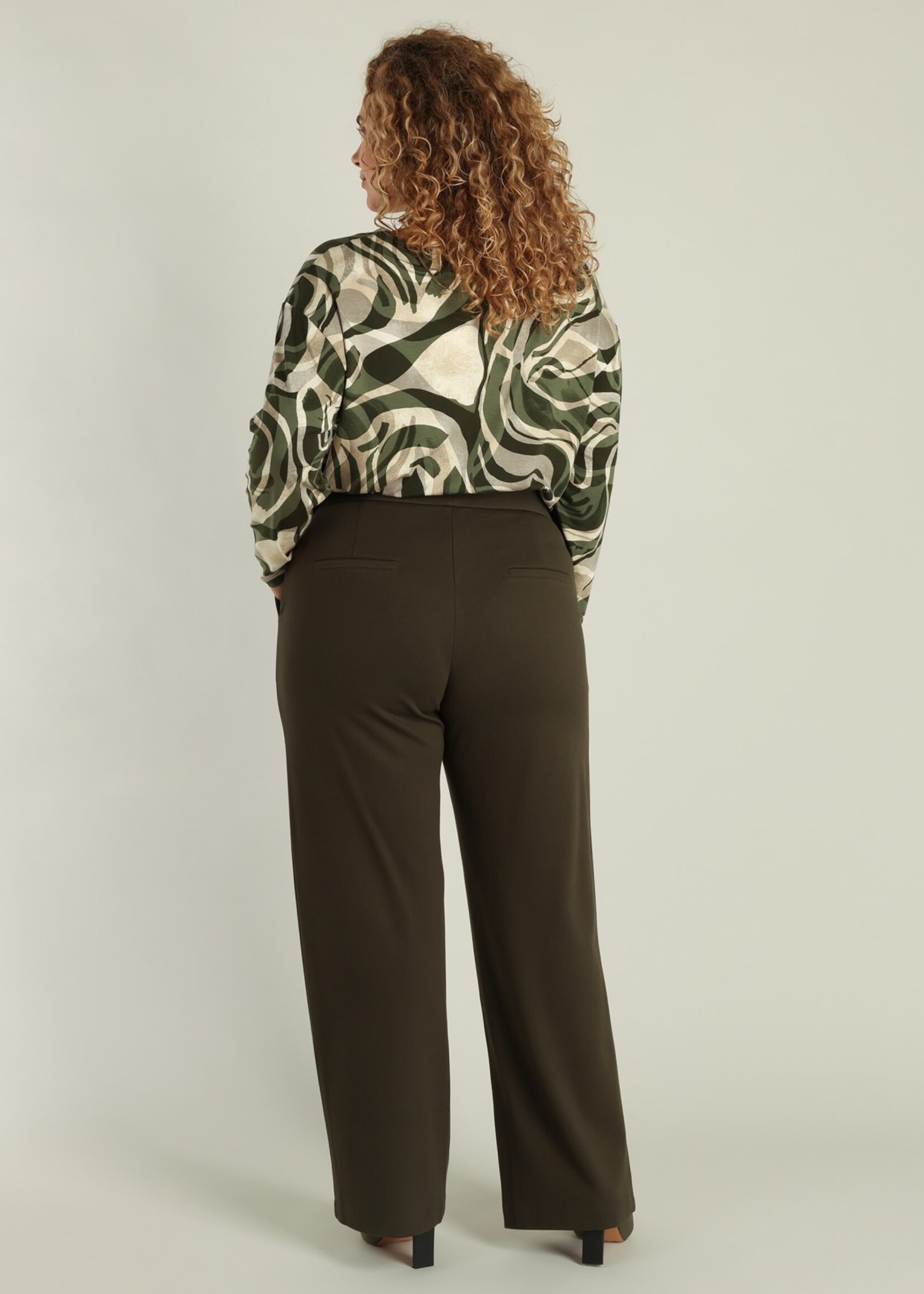 Yest Curve Yest Curve pantalon in groen en bordeaux (A005860)