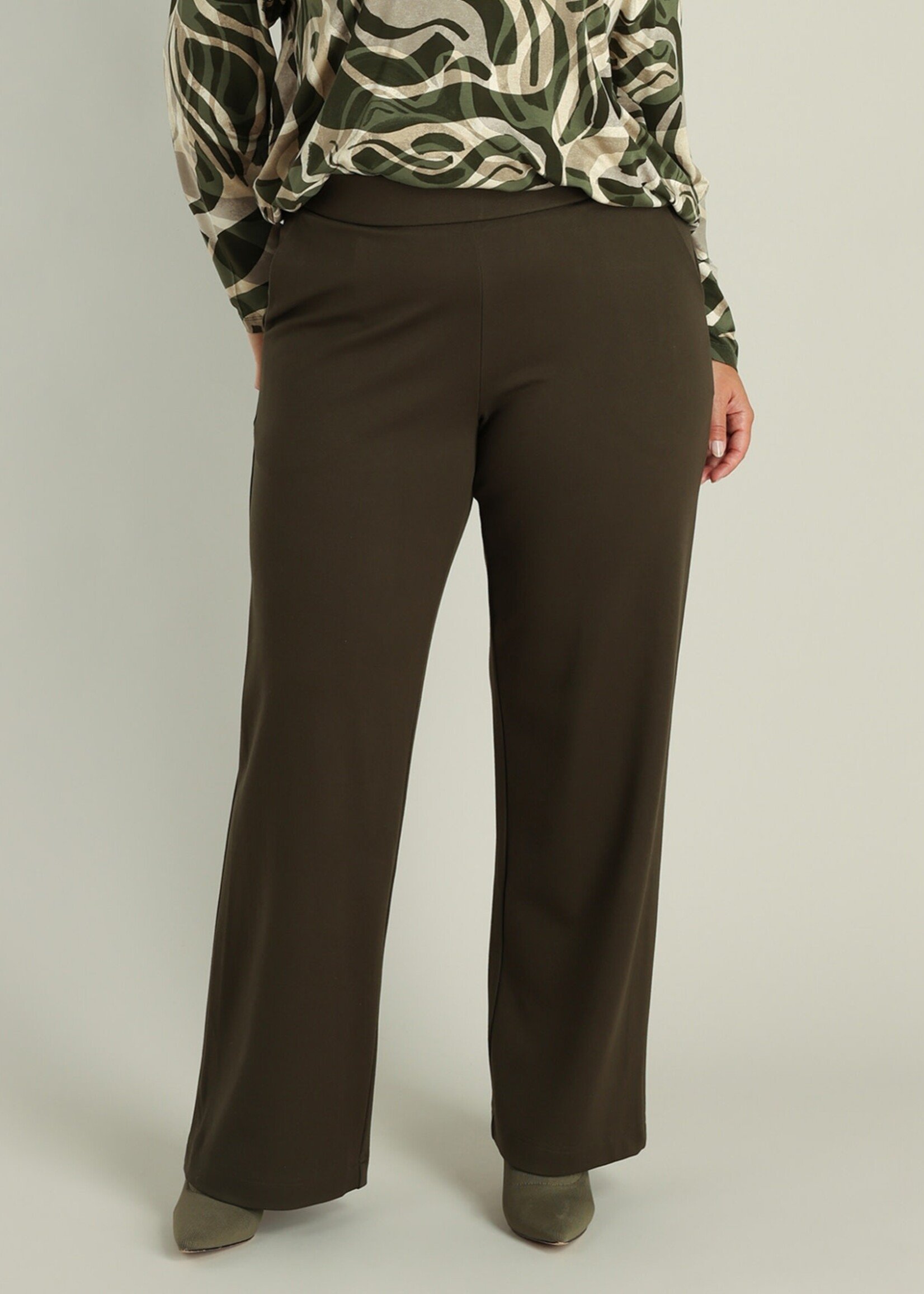 Yest Curve Yest Curve pantalon in groen en bordeaux (A005860)