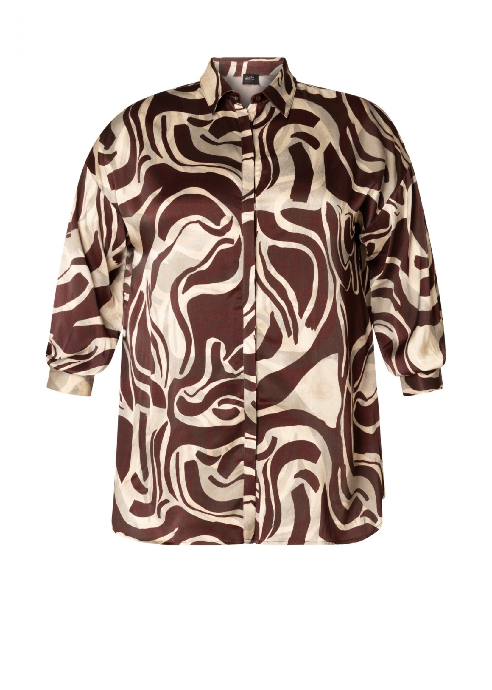 Yest Curve Yest Curve Blouse in bordeaux – stijlvol plus size design