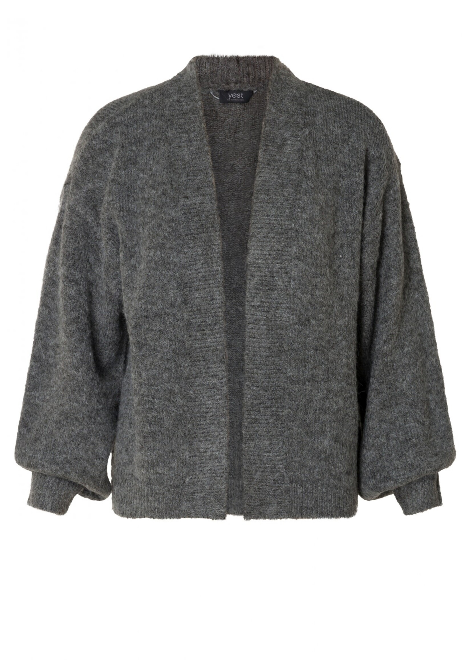 Yest Curve Yest Curve gebreid vest in grijs gemêleerd – comfortabel plus size design