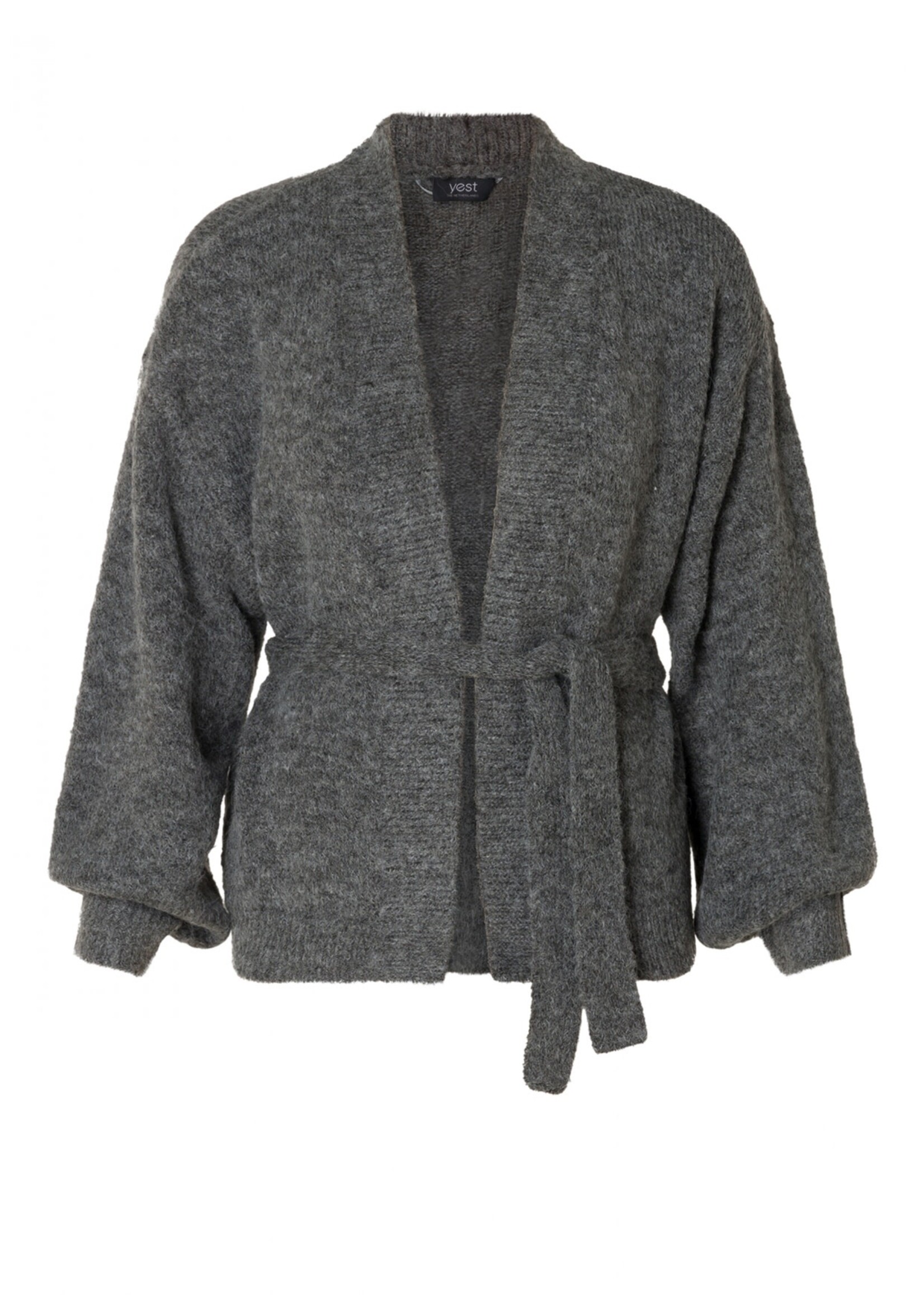 Yest Curve Yest Curve gebreid vest in grijs gemêleerd – comfortabel plus size design