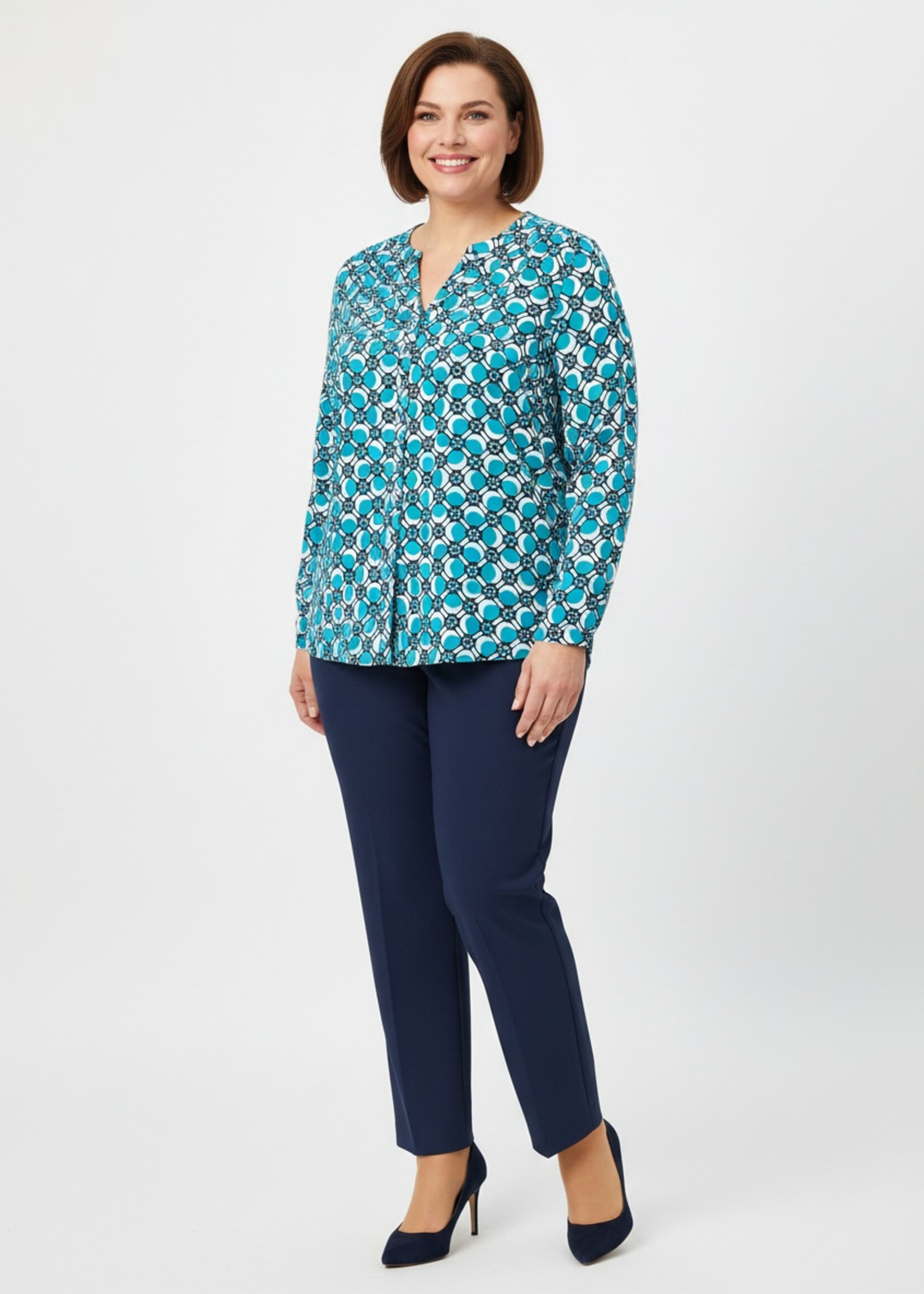 Via Appia Via Appia Due Blouse met Bollenprint – Grote Maten Mode (2525970)