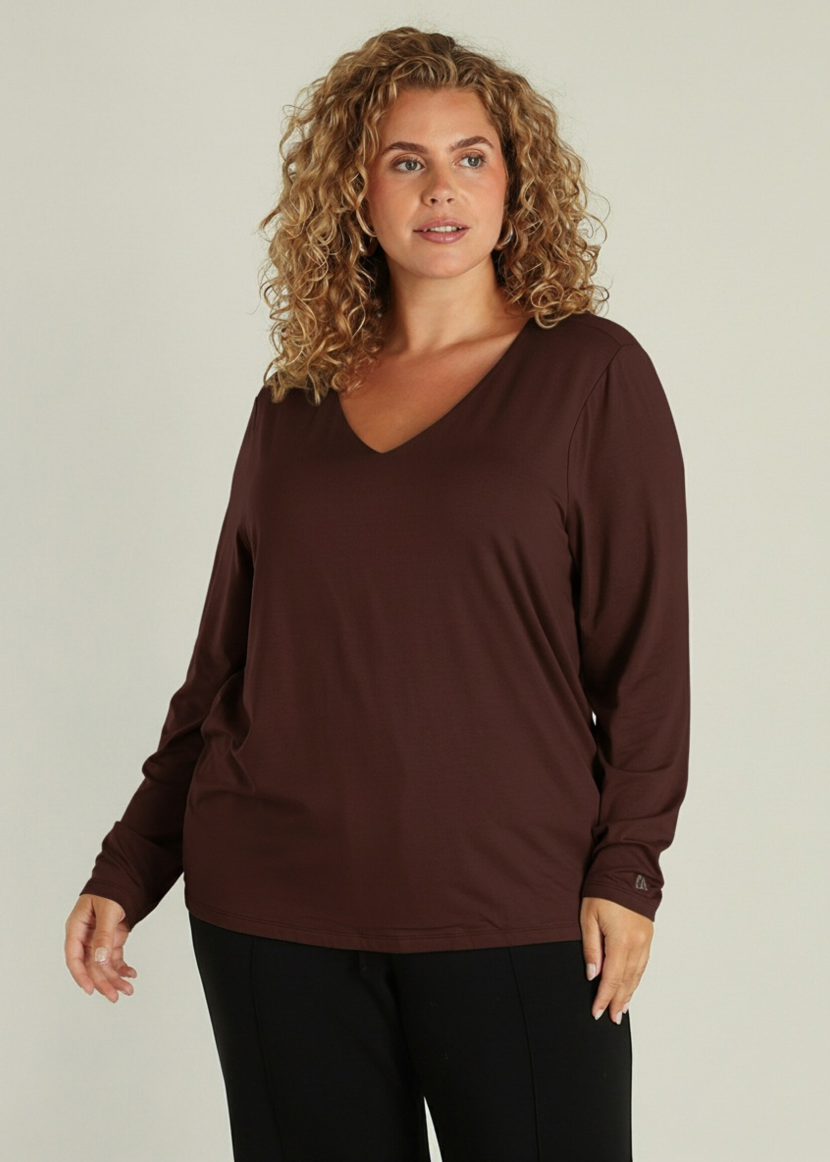 Yest Curve Longsleeve shirt van Yest Curve in bordeaux (A006002)