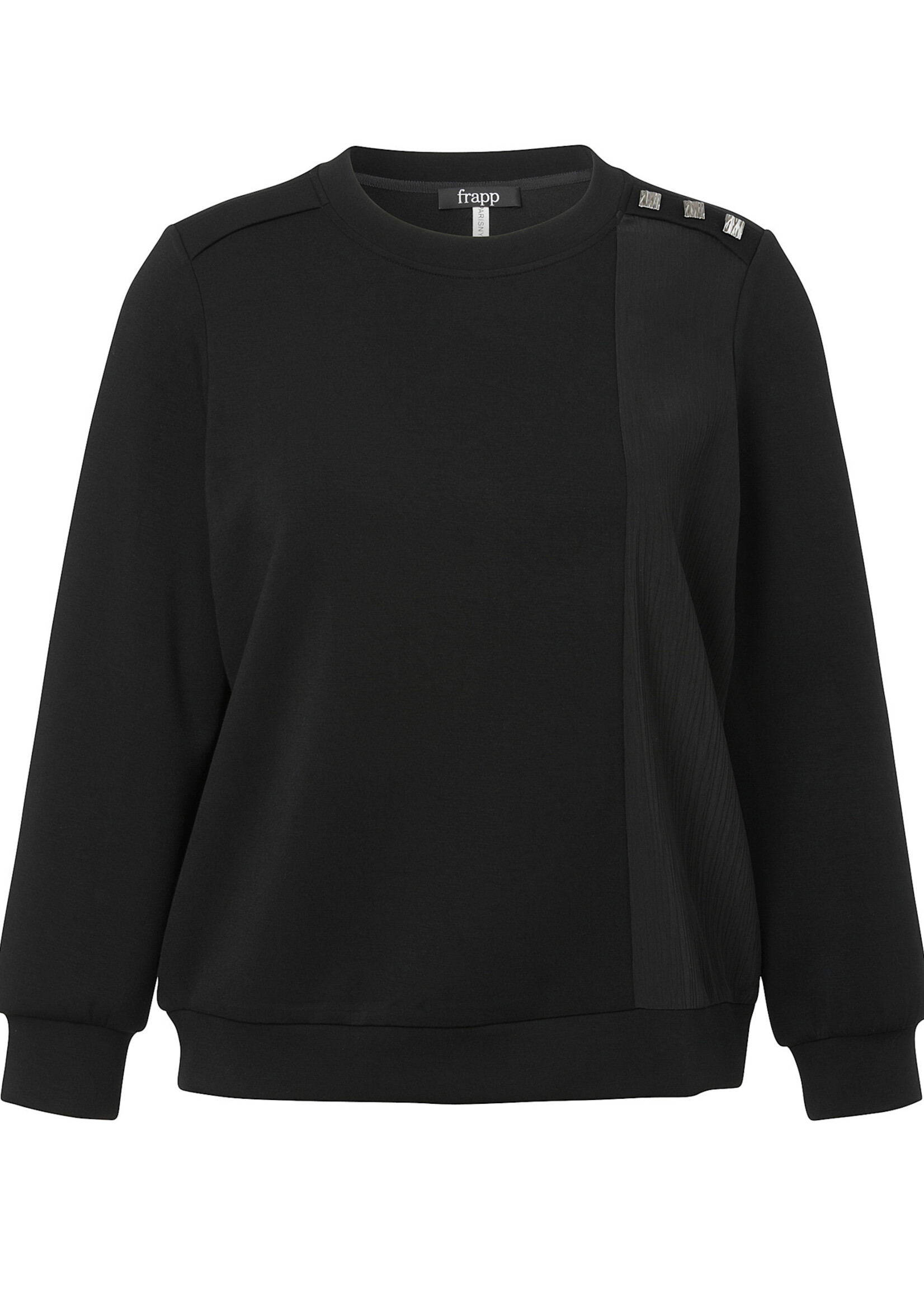 Frapp Frapp sweatshirt in zwart met glanzend detail – stijlvol en comfy