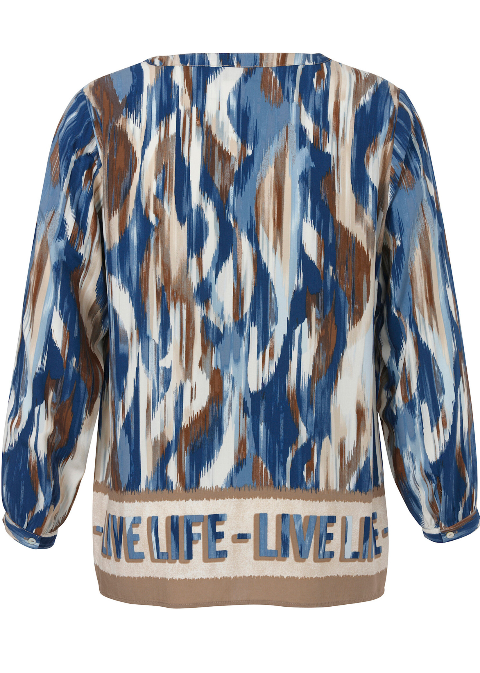 Via Appia Via Appia blouse – blauw/bruin print (2515901)