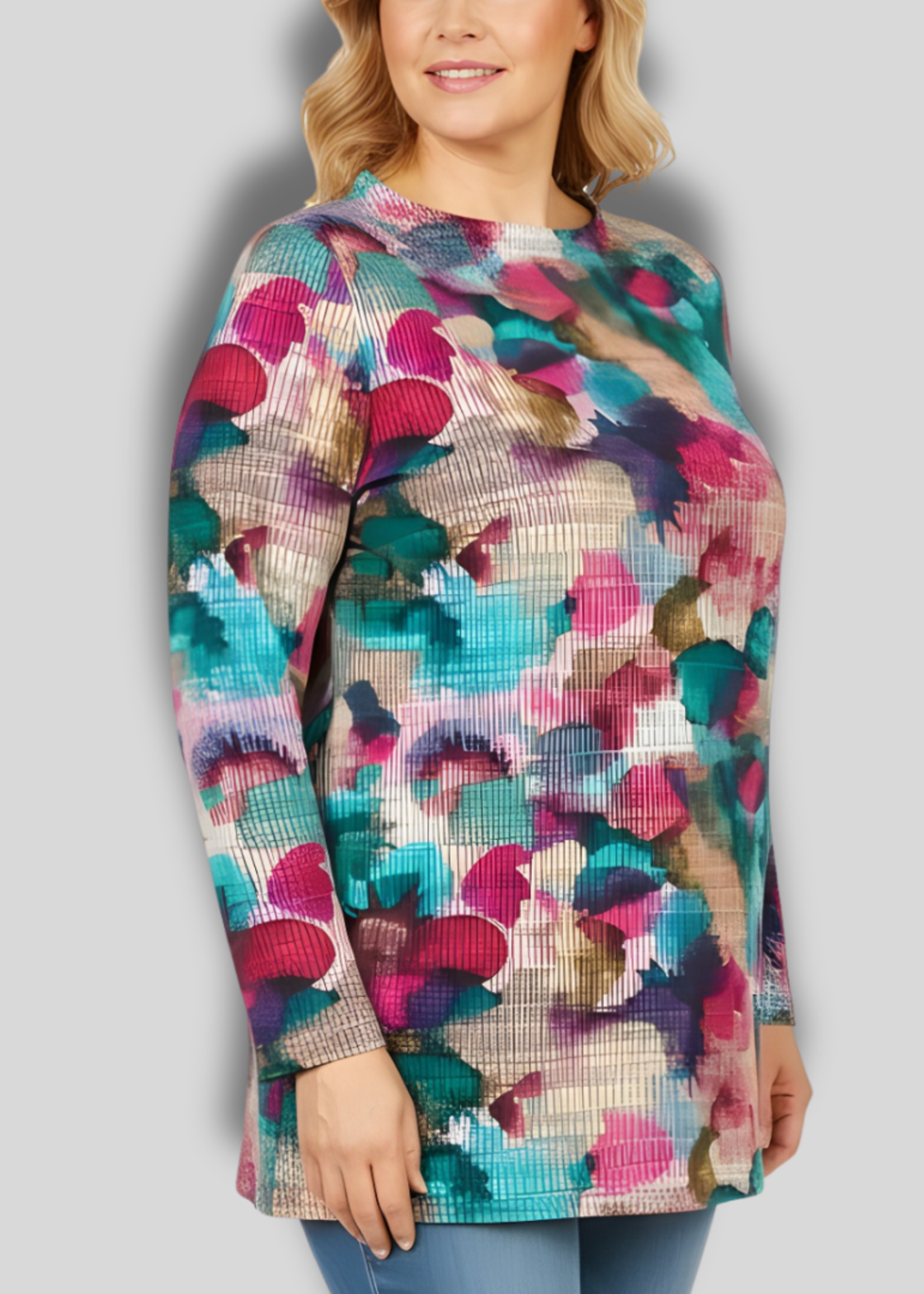 Mona Lisa Mona Lisa trui – stijlvolle viscosemix met zakken en opstaande kraag