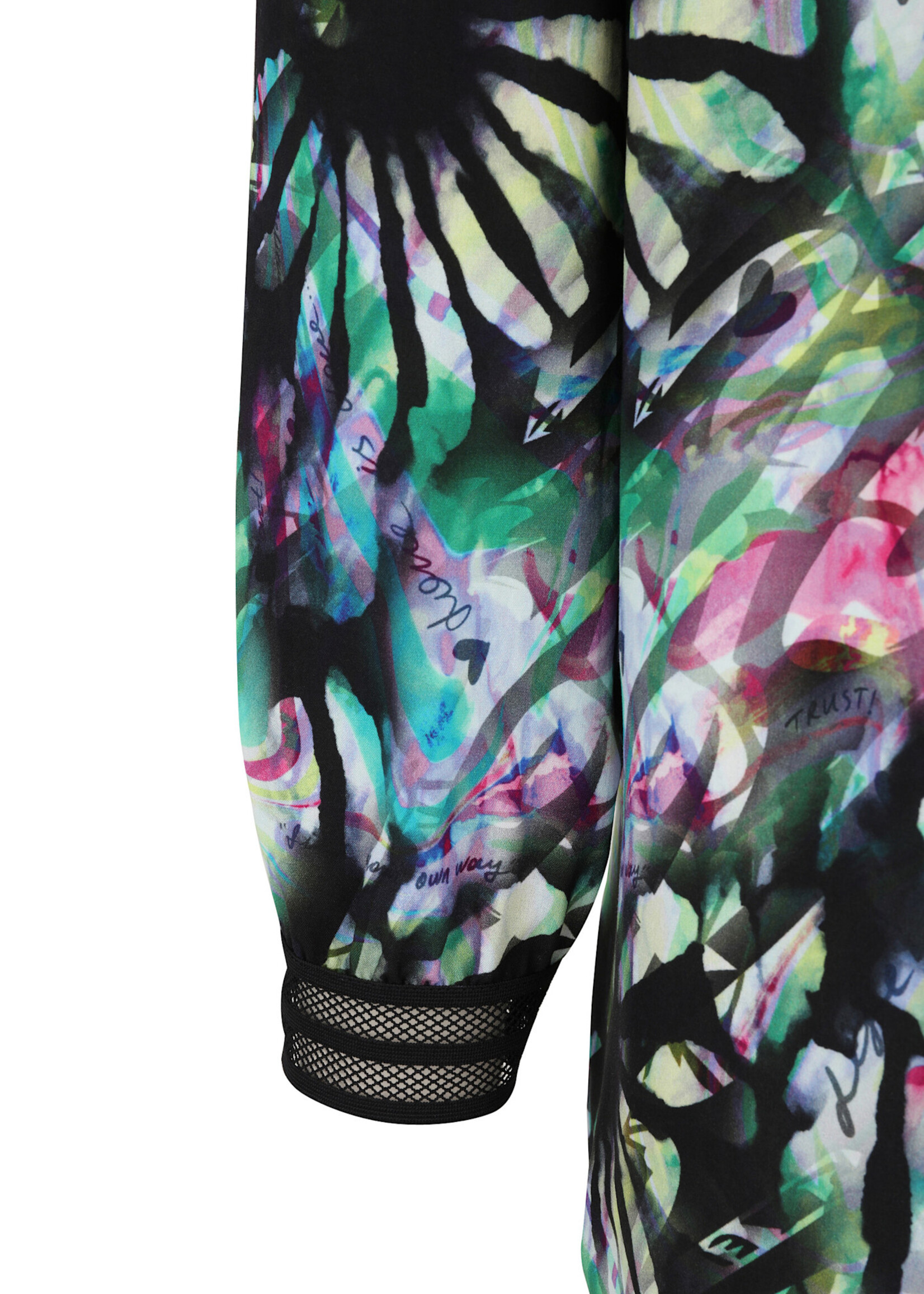 Doris Streich Doris Streich blouse – gestyleerde bloemenprint op zwarte basis