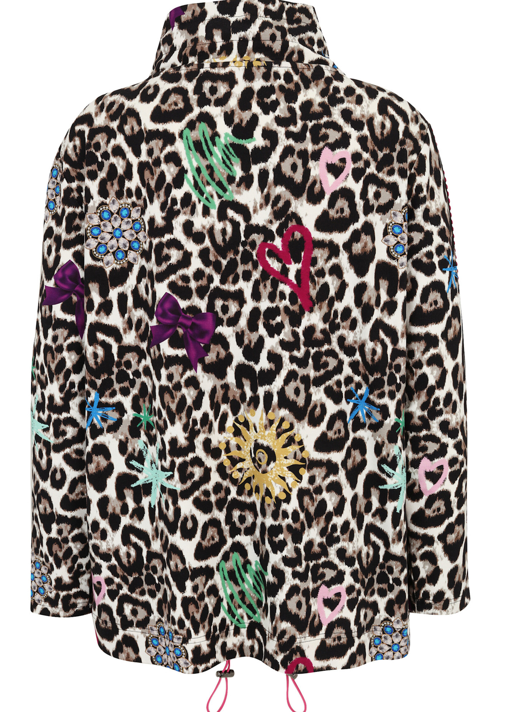 Doris Streich Statement jas met pantermotief en graffiti-details – modern & modieus
