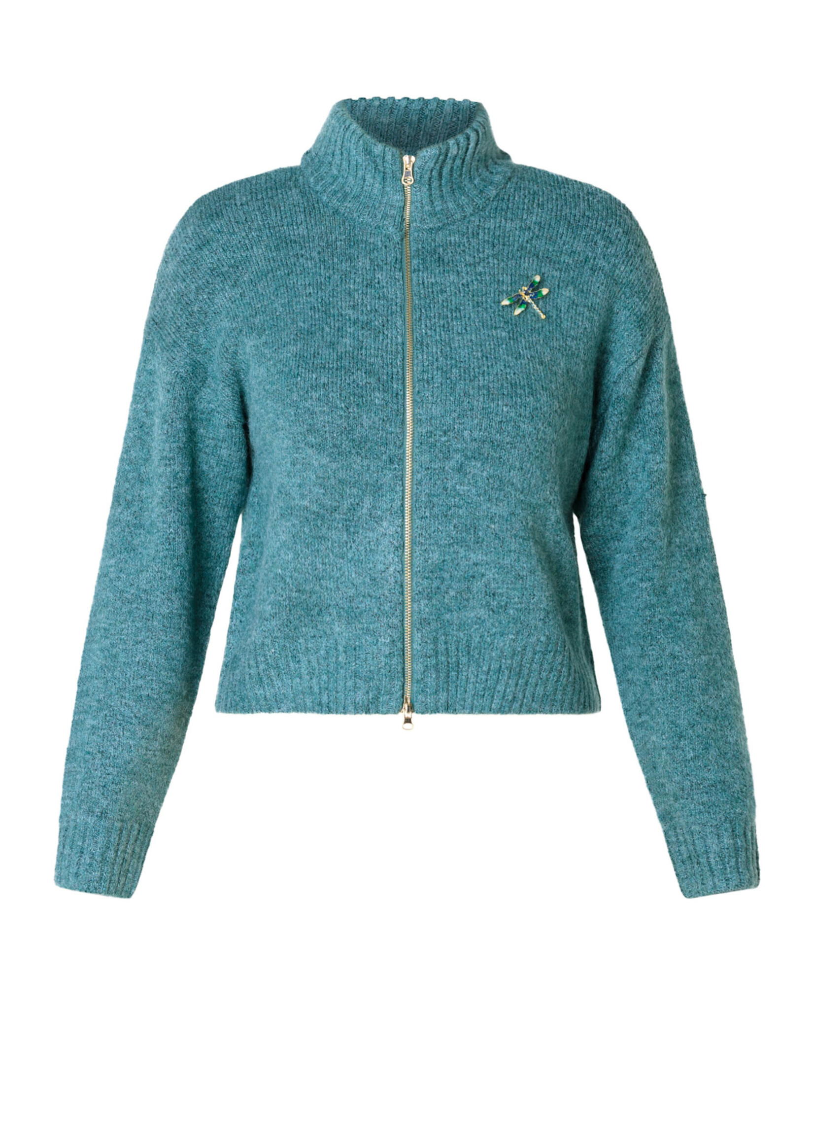 Yest Curve Yest Curve vestje – aquakleur met libellebroche, stijlvol en modern
