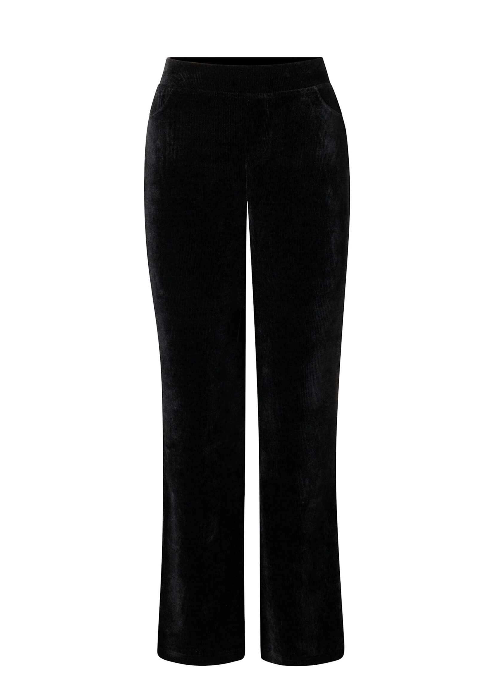 Yest Curve Yest Curve ribbroek in zwart – flared fit & comfortabel stretchdesign
