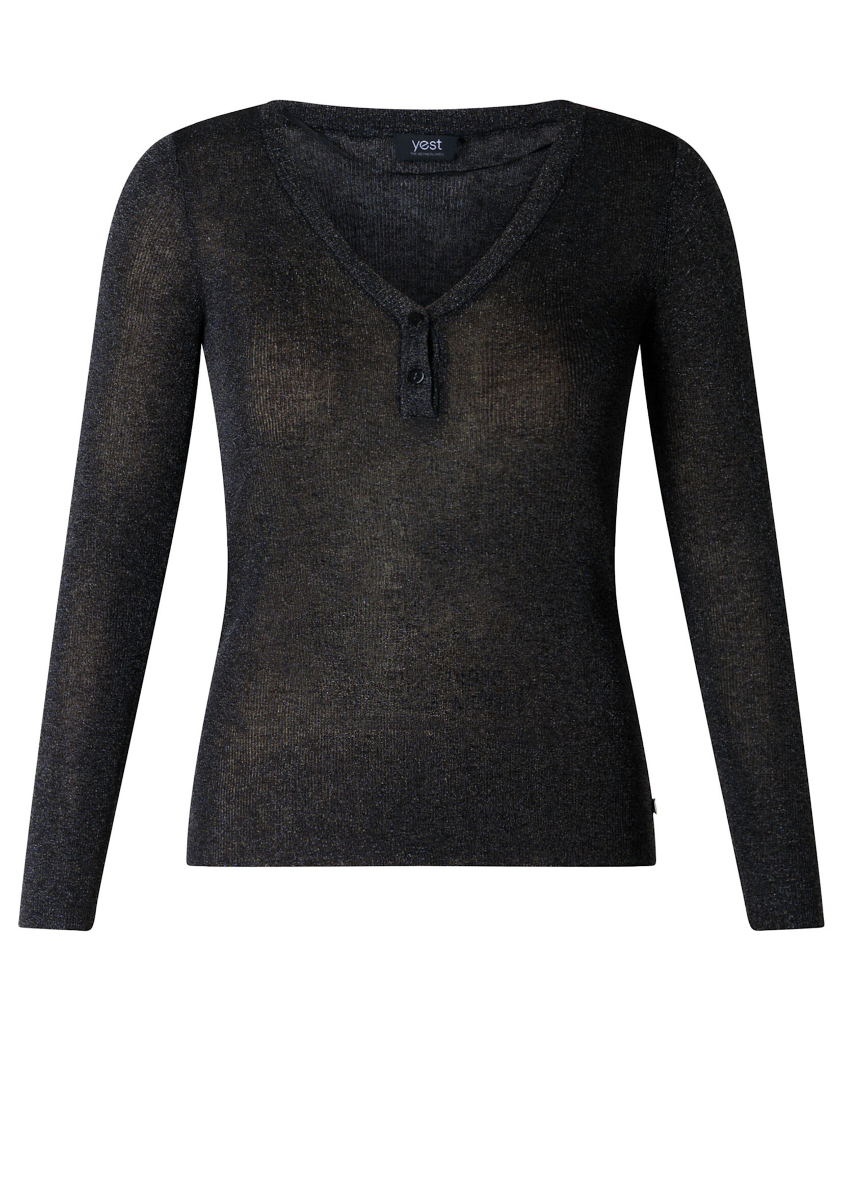 Yest Curve Yest Curve truitje Hestia – stijlvol basic item met V-hals en knoopdetail
