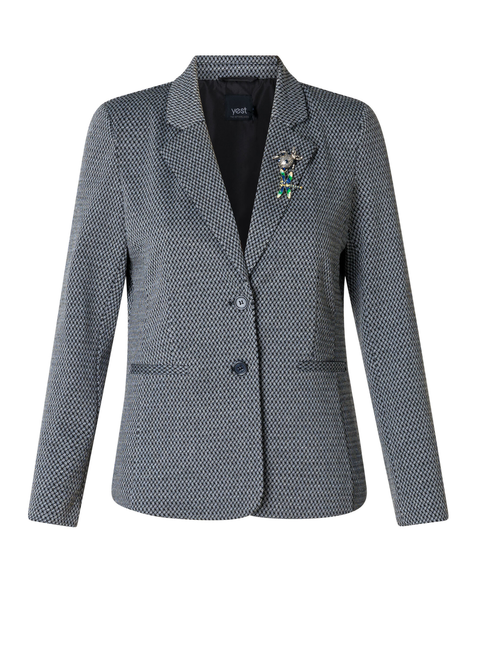 Yest Curve Yest Curve blazer Helga – subtiele ruit en moderne elegantie