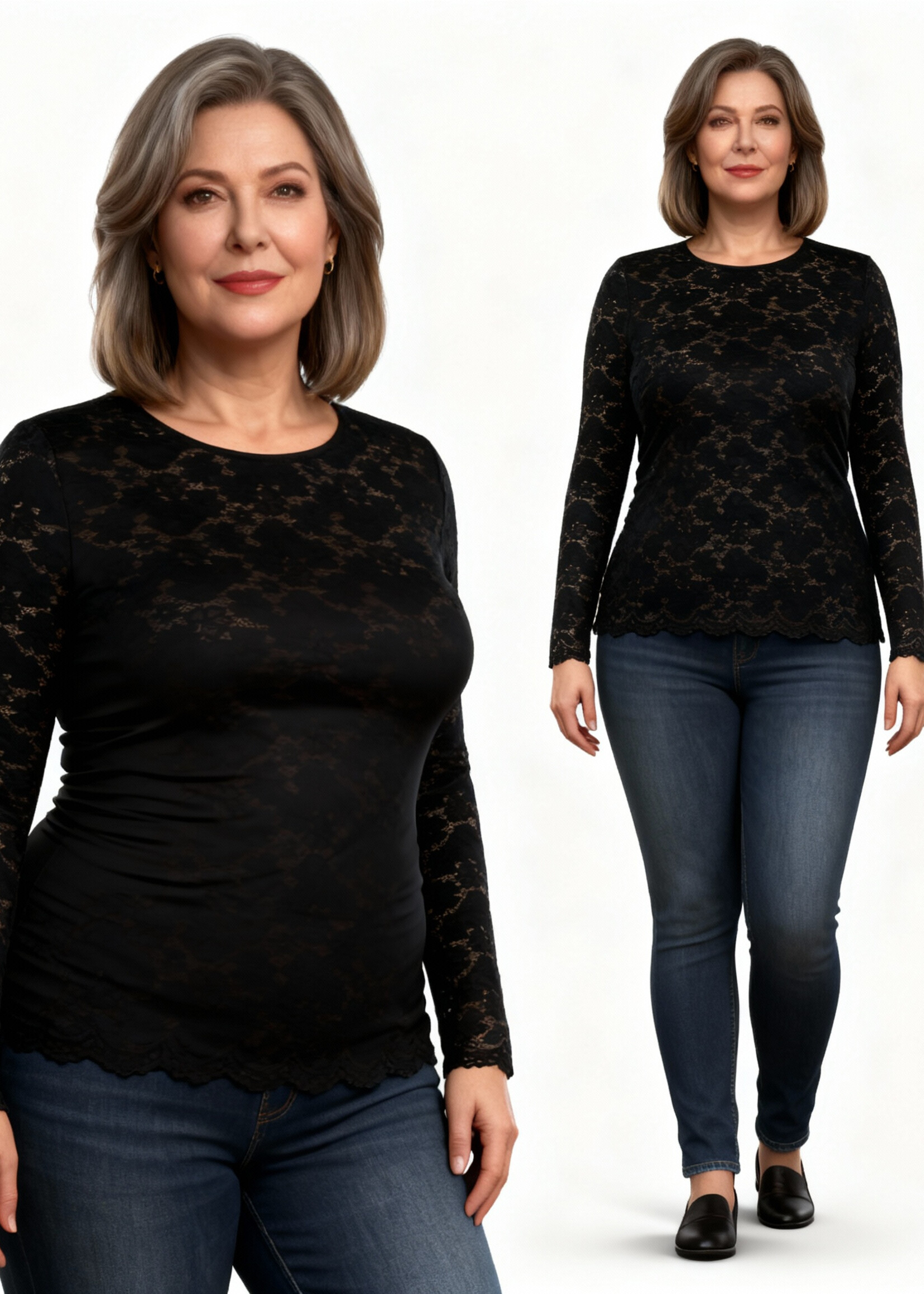 Yest Curve Yest Curve kanten shirt Hortensia – vrouwelijk, verfijnd en tijdloos