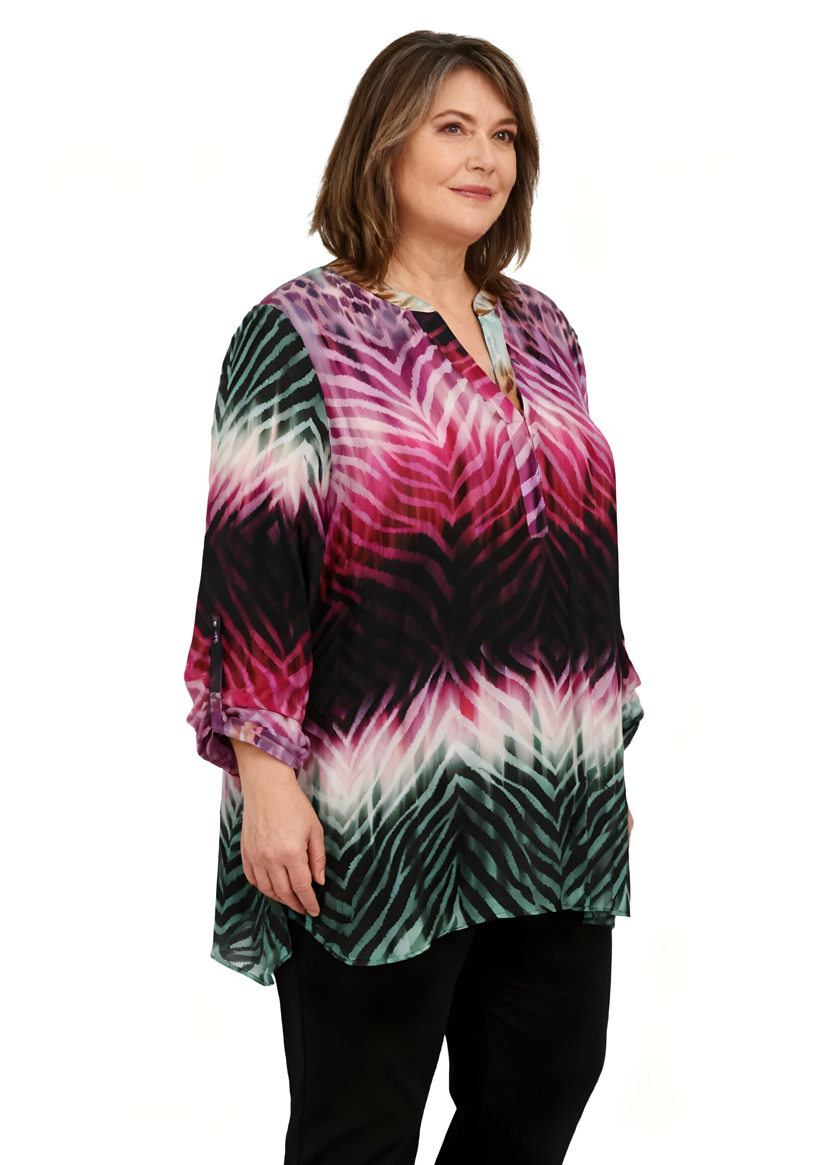 Doris Streich Doris Streich lange blouse – kleurrijke print en moderne pasvorm