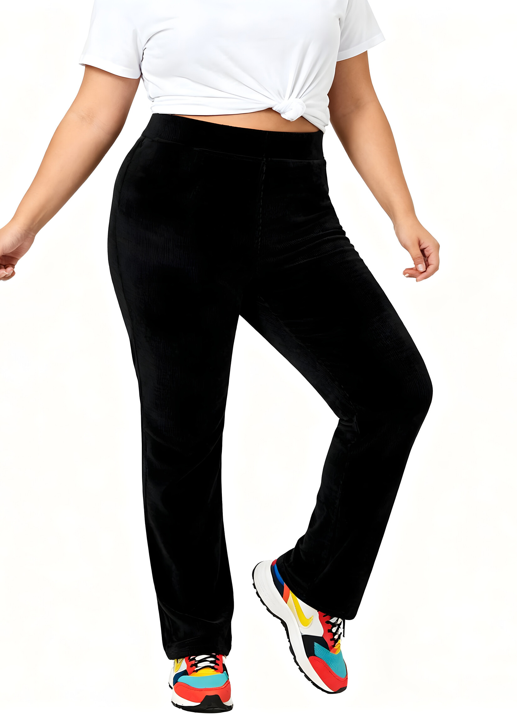 Yest Curve Yest Curve ribbroek in zwart – flared fit & comfortabel stretchdesign