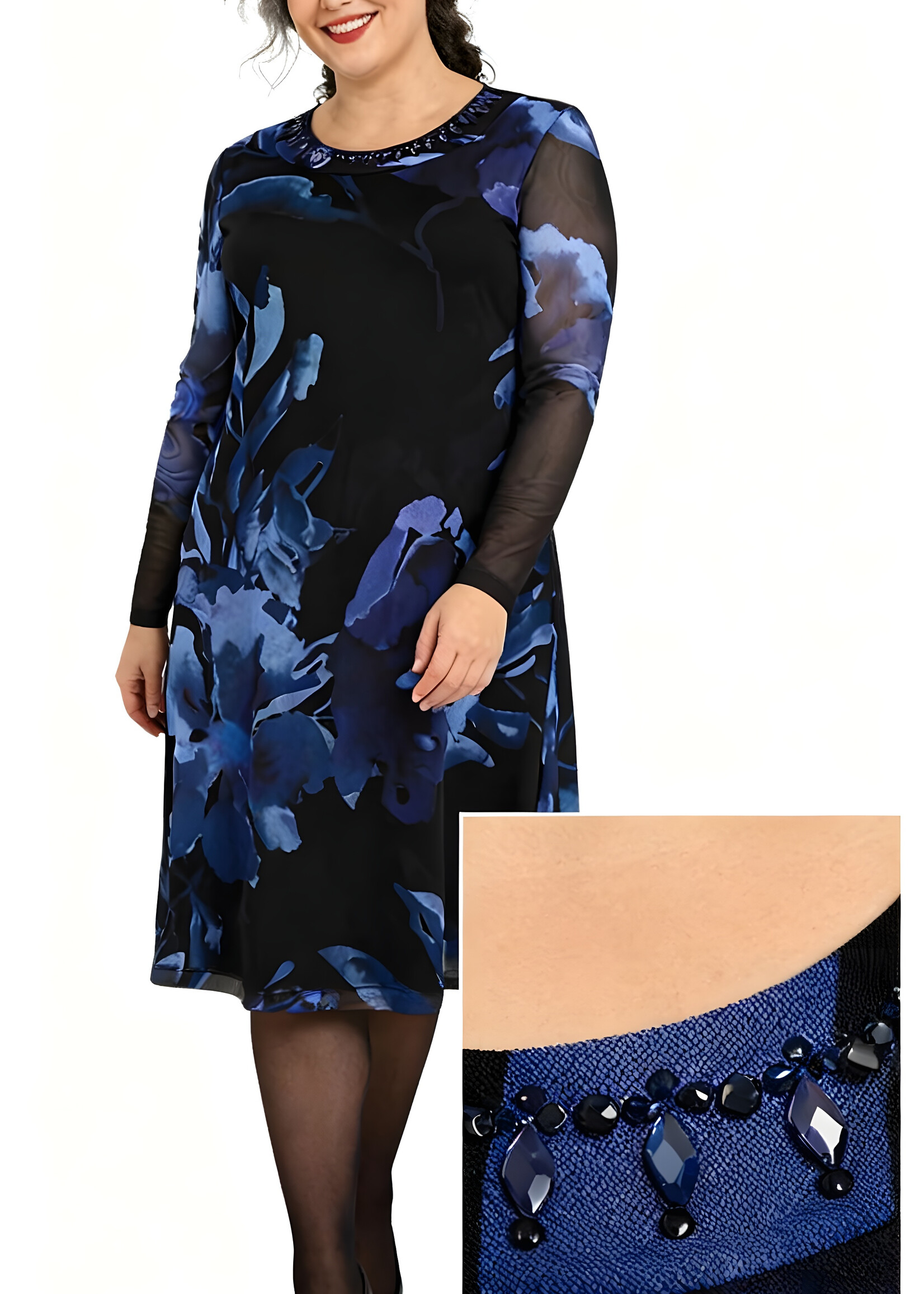 Yoek Yoek jurk Valentine – elegant en verfijnd in diepblauw