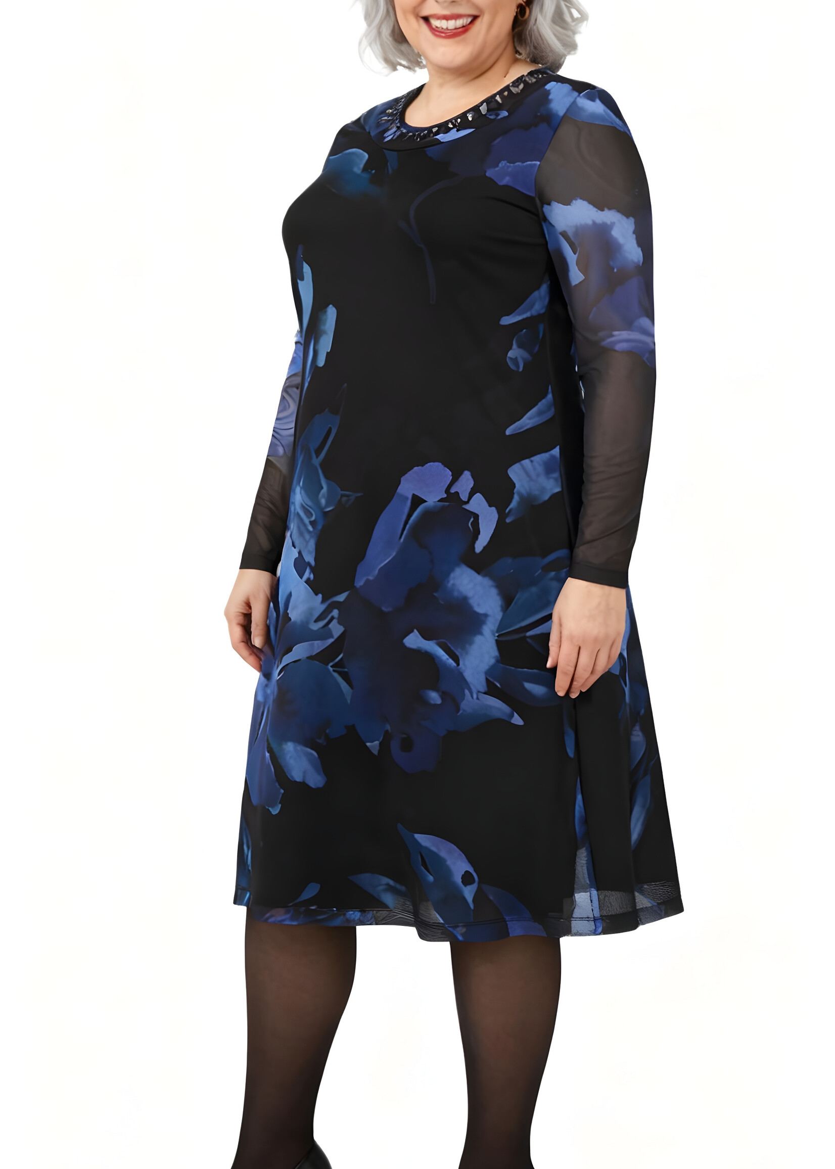 Yoek Yoek jurk Valentine – elegant en verfijnd in diepblauw