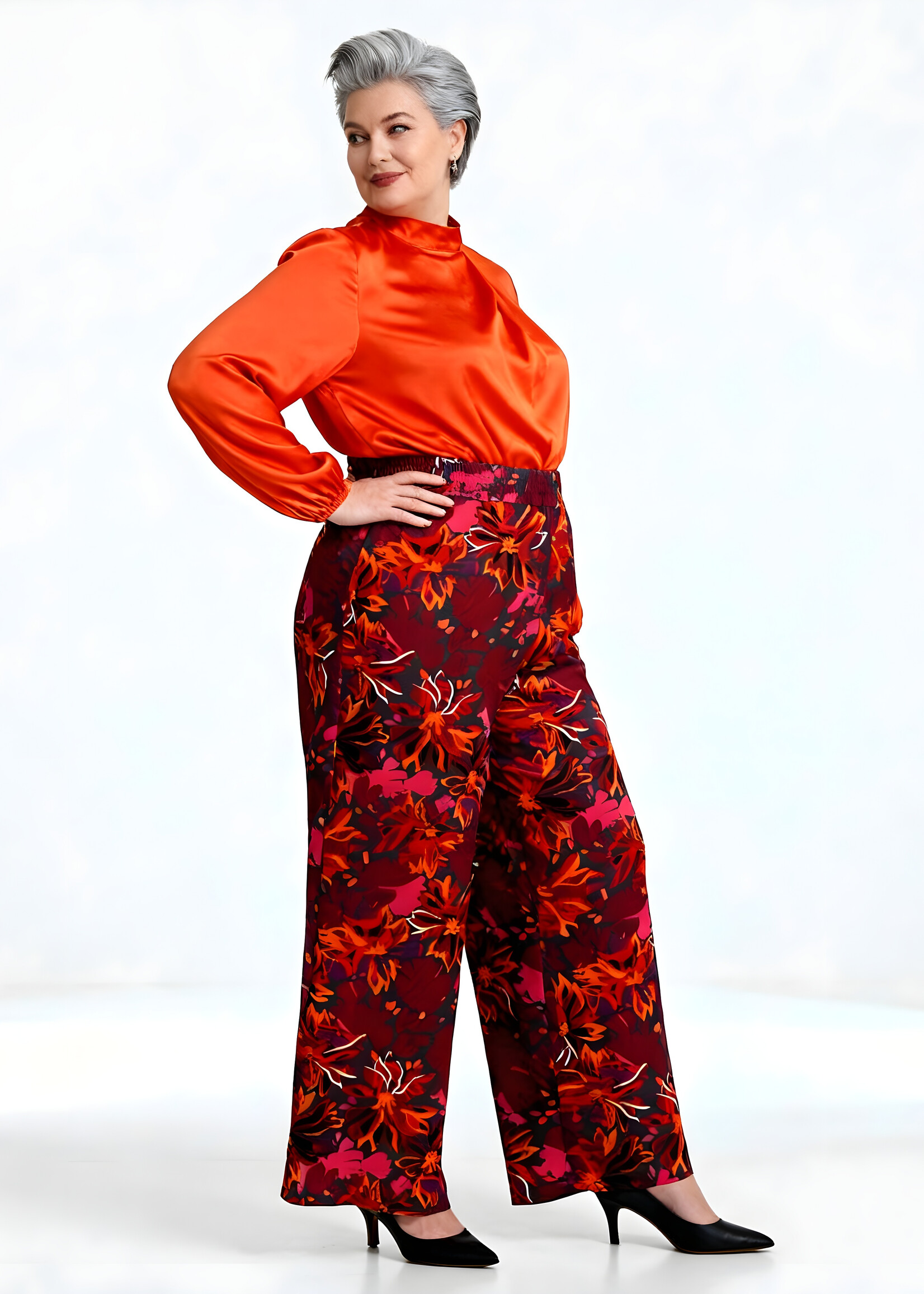 Eiszeit Eiszeit broek met florale print – luchtig, elegant en modieus