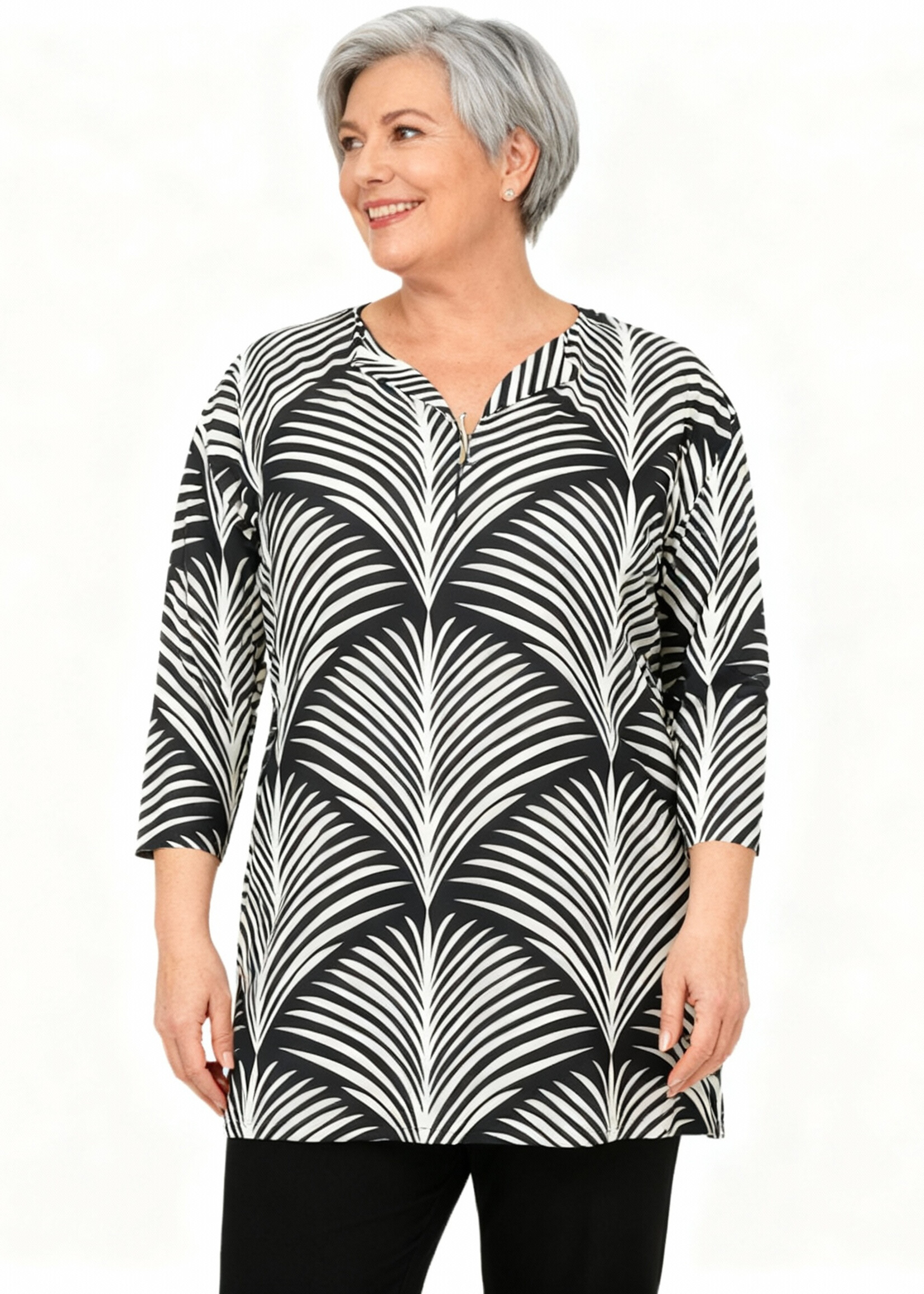 Yoek Yoek Tuniek Palm – moderne grafische look in zwart-wit