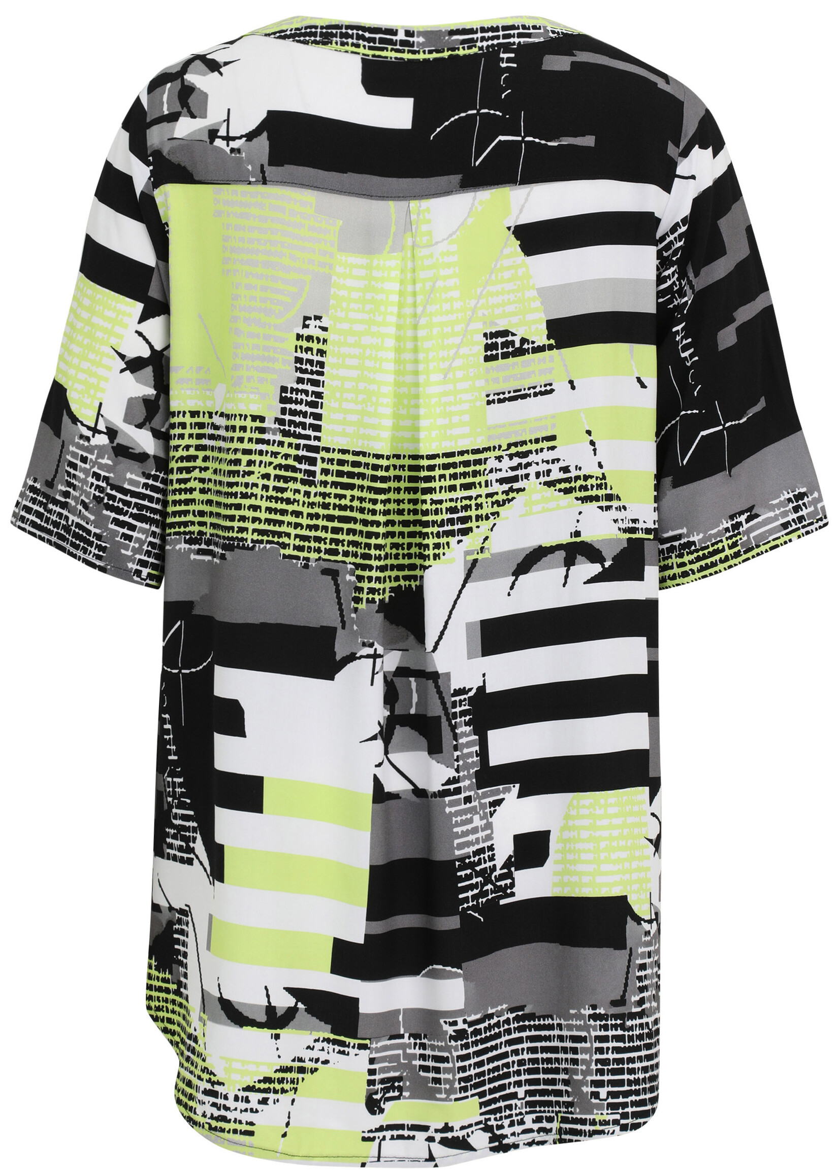 Doris Streich Doris Streich blouse – grafische print in zwart, wit & lime
