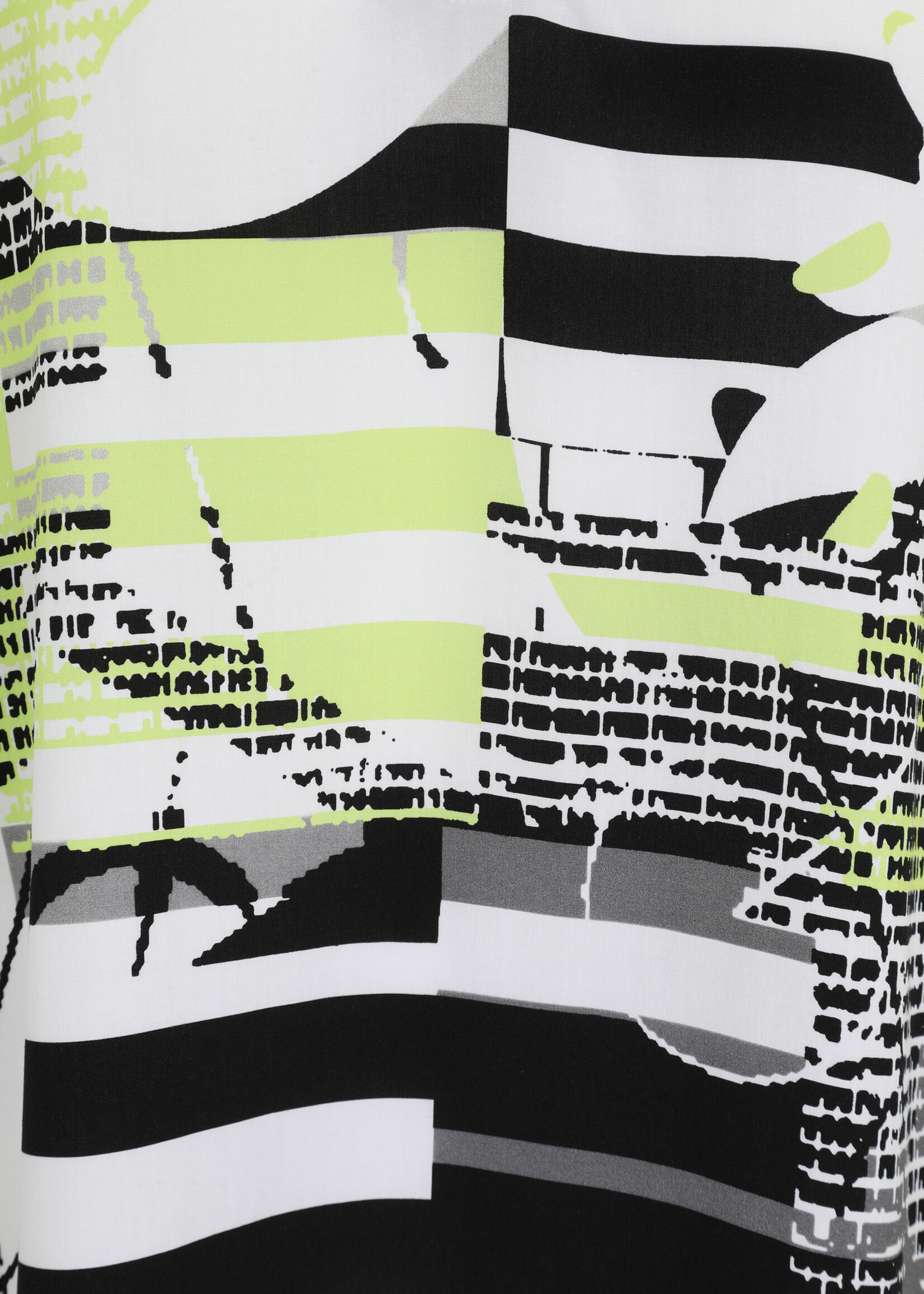 Doris Streich Doris Streich blouse – grafische print in zwart, wit & lime