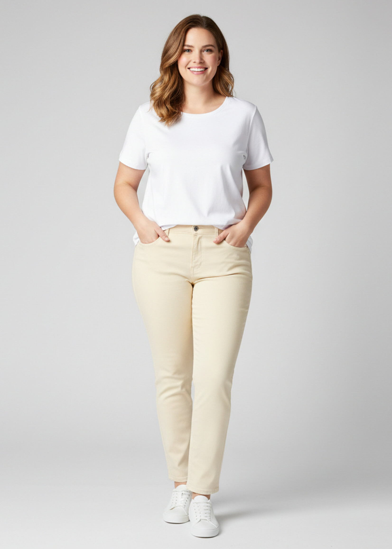 Yest Curve Jeans Jelica Yest Curve – comfortabele stretch jeans in naturel en zacht roze met lyocell