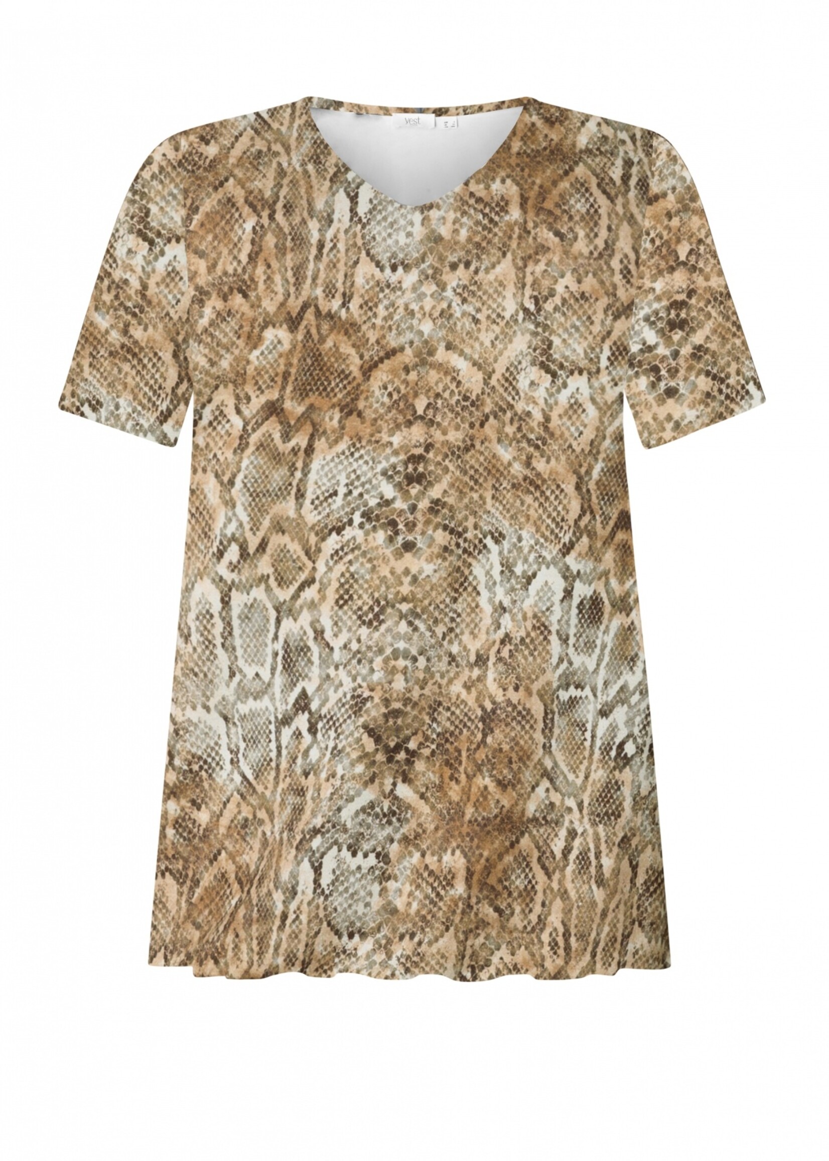 Yest Curve Tuniek Ankie Essential Yest Curve – vertrouwde A-lijn tuniek van ECOVERO viscose met slangenprint