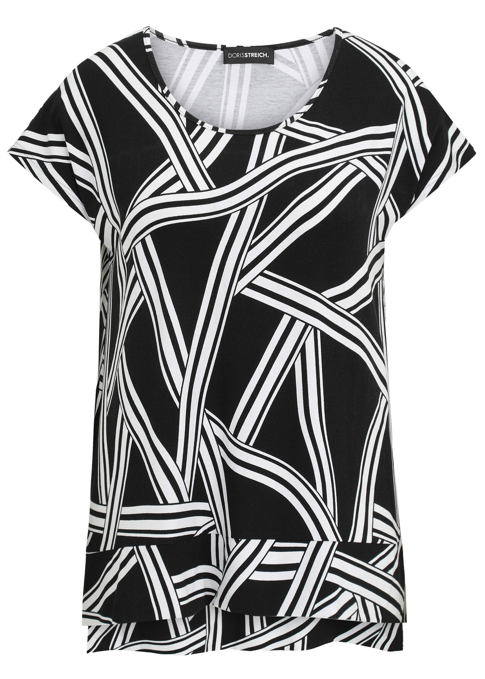 Doris Streich Doris Streich shirt met grafische print – lichte A-lijn, aangeknipt mouwtje en comfortabele viscose stretch