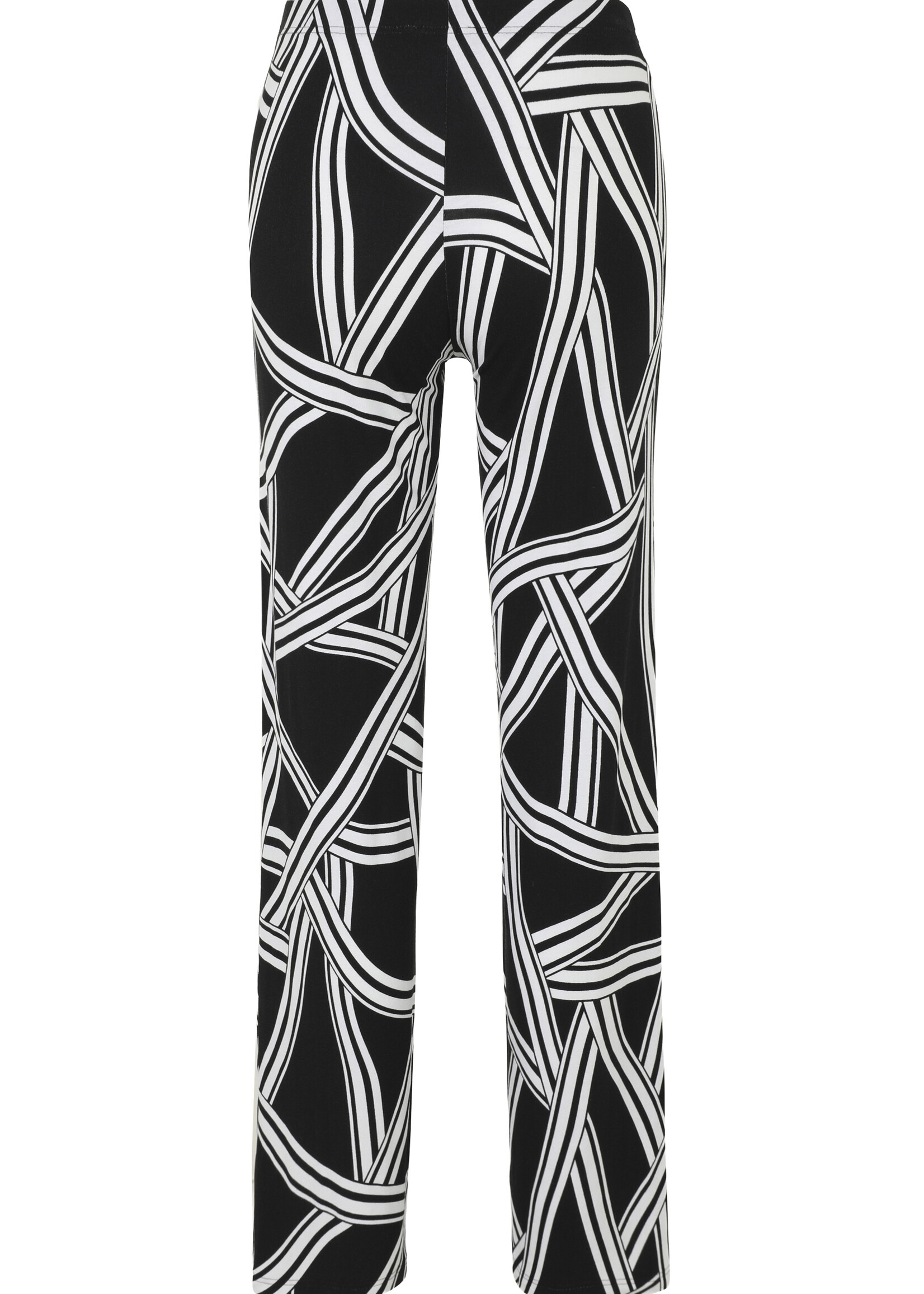 Doris Streich Broek Doris StreichDoris Streich broek met grafische print – comfortabele stretch broek met rechte pijp – zwart/wit (809284)