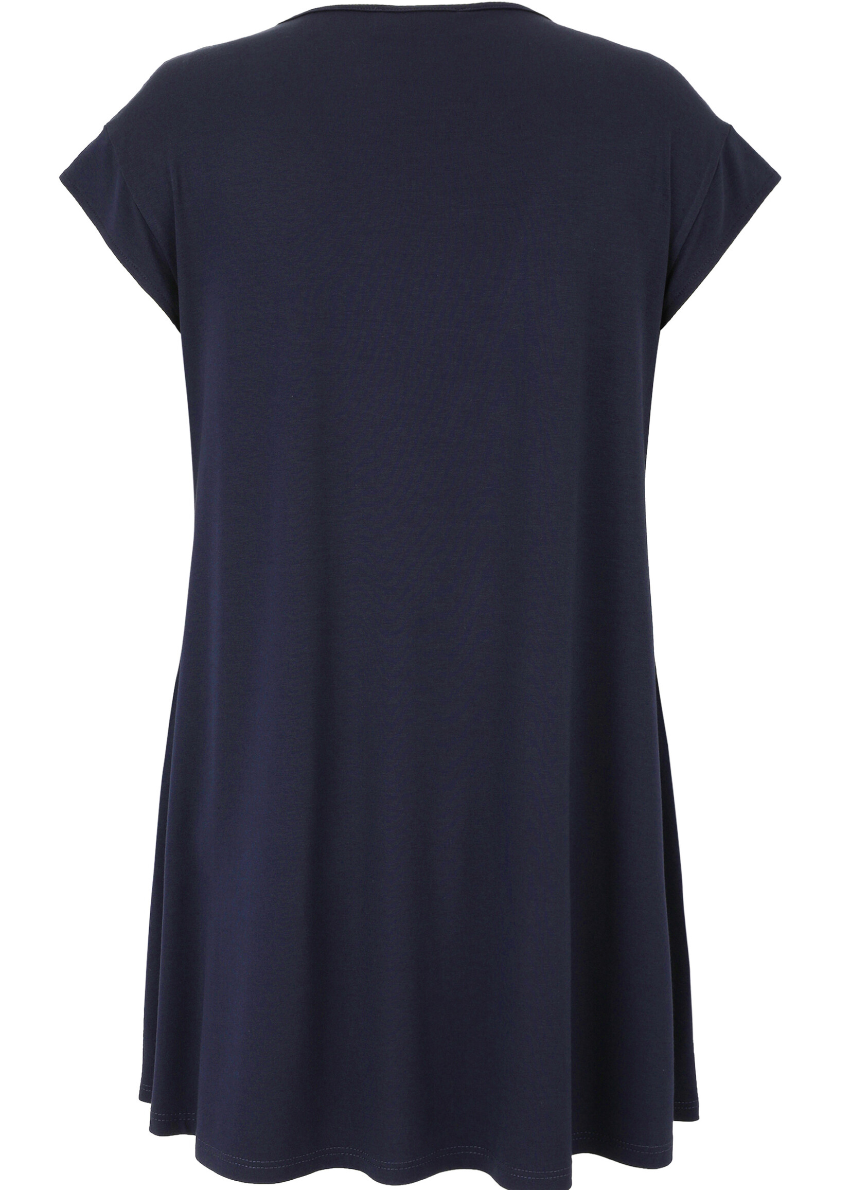 Doris Streich Doris Streich tuniek 469270 marine met witte inzet – elegante A-lijn viscose jersey