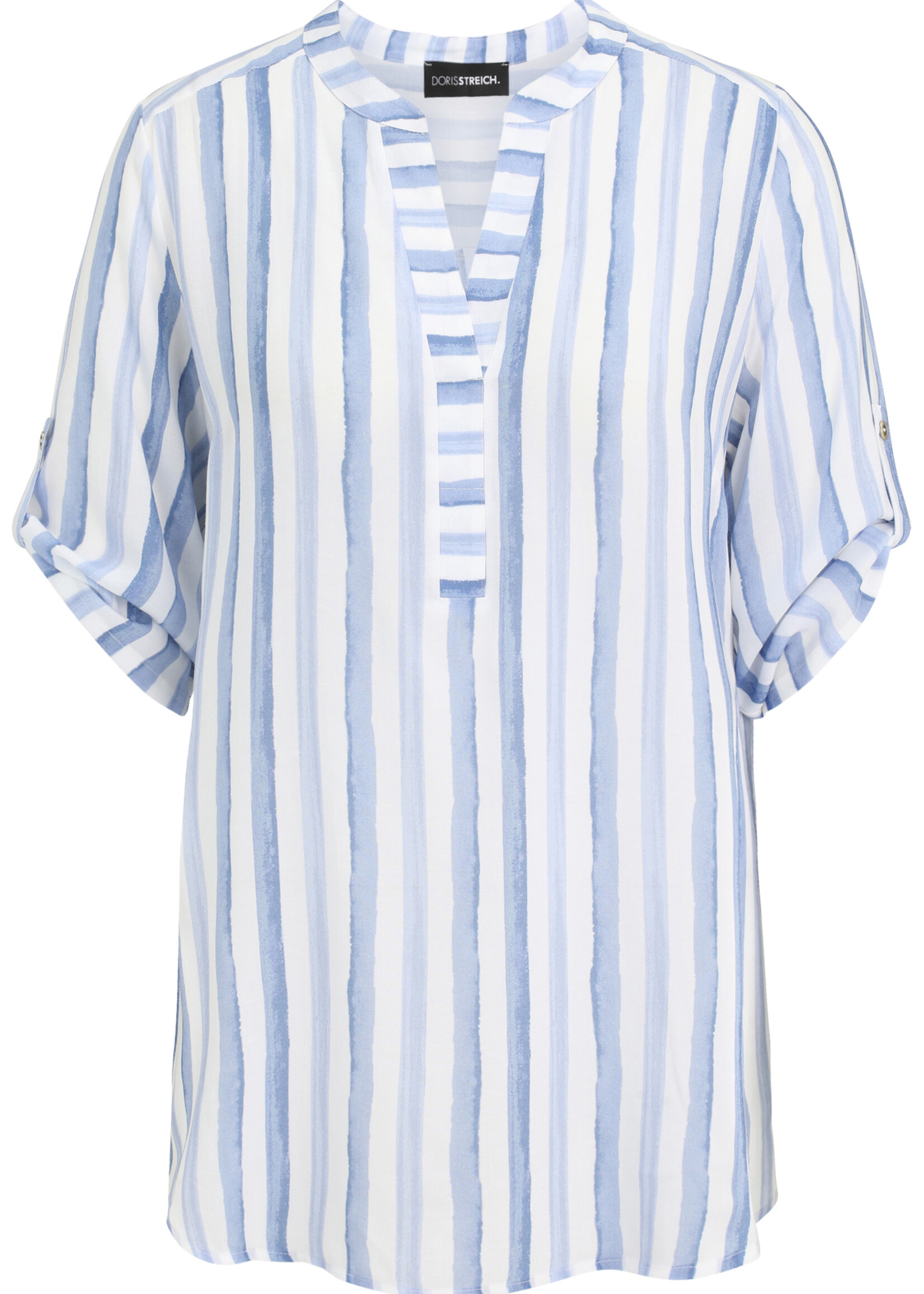 Doris Streich Blouse Doris Streich 228661 met speels streeppatroon – viscose blouse met 3/4 mouw