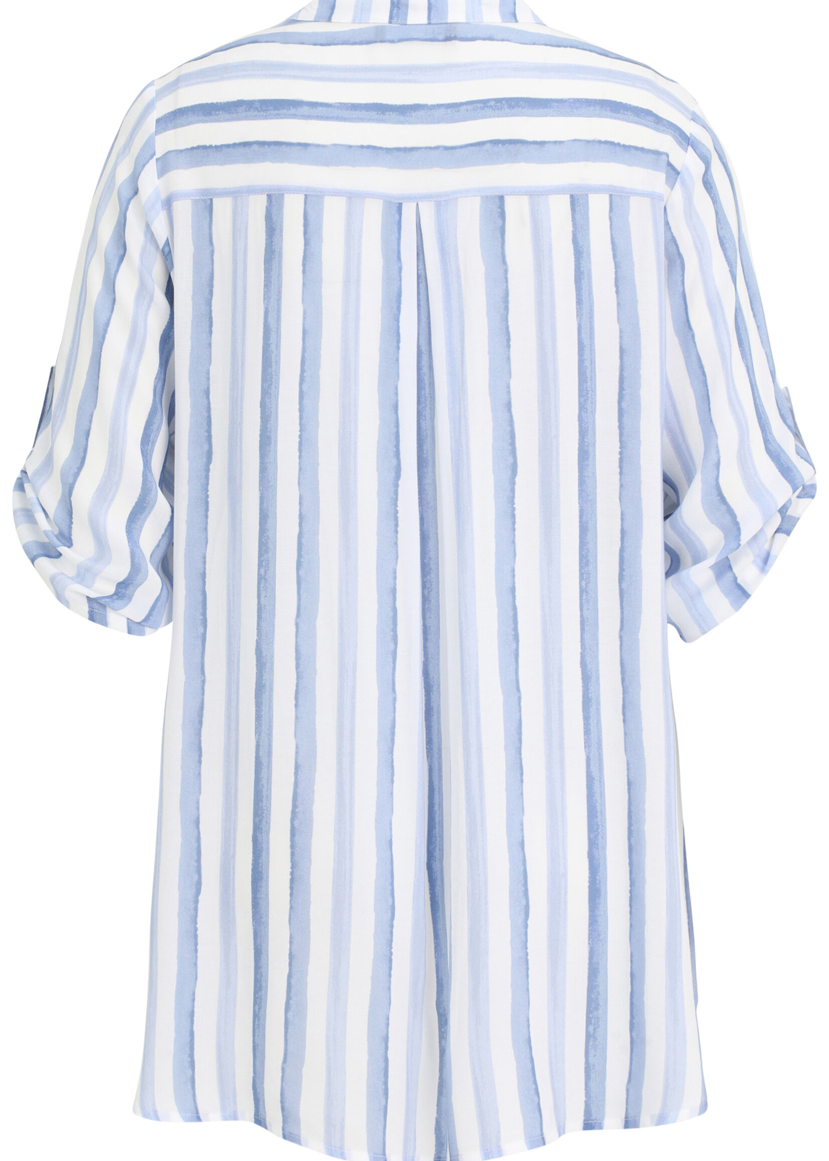 Doris Streich Blouse Doris Streich 228661 met speels streeppatroon – viscose blouse met 3/4 mouw