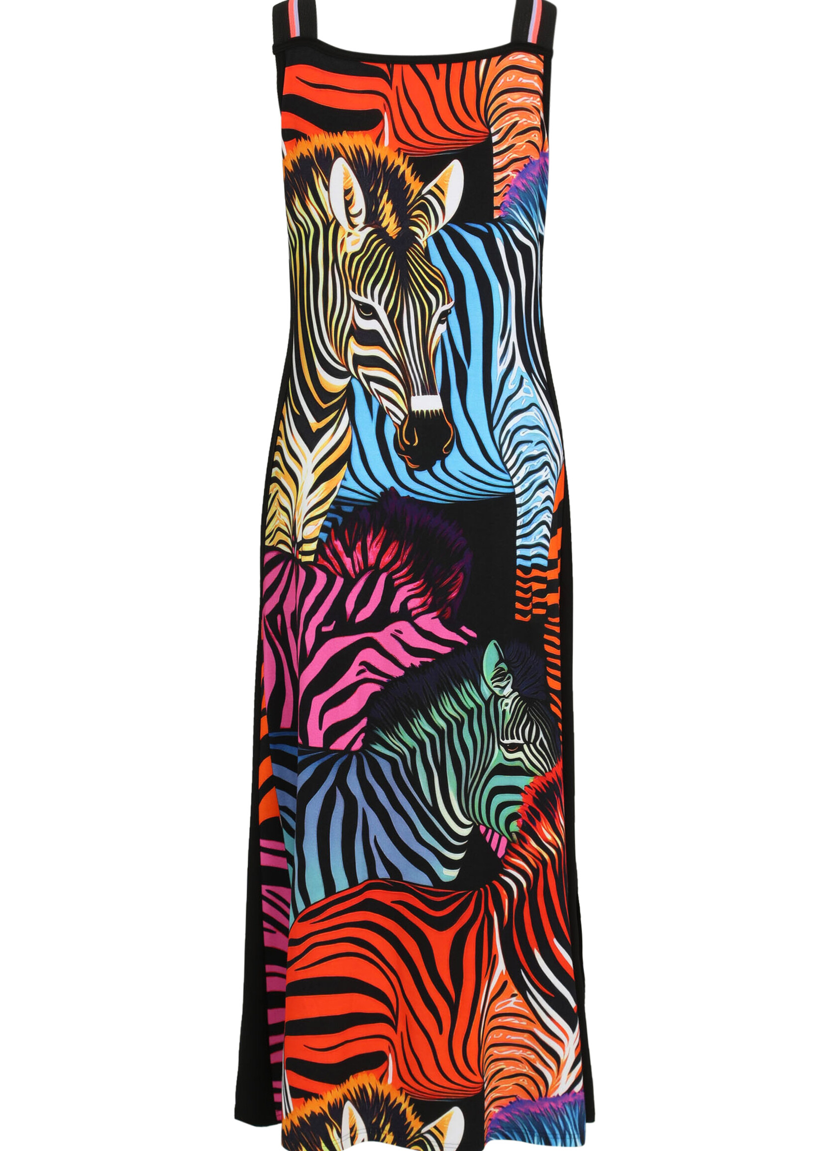 Doris Streich Doris Streich jurk met kleurrijke zebraprint – opvallende maxi jurk in soepele viscose jersey