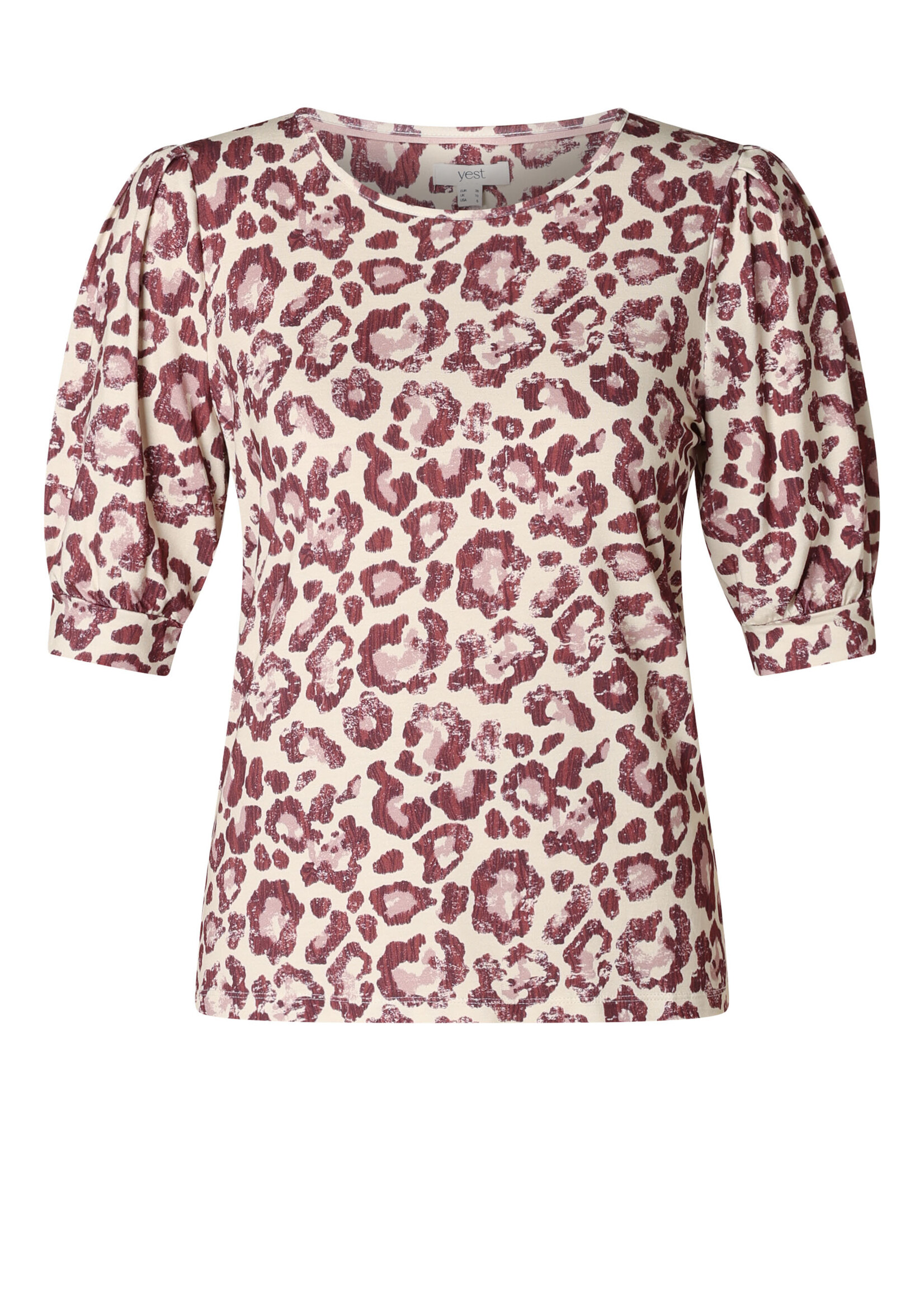 Yest Curve Yest Curve Hanne Essential shirt met feline print – roze/rood