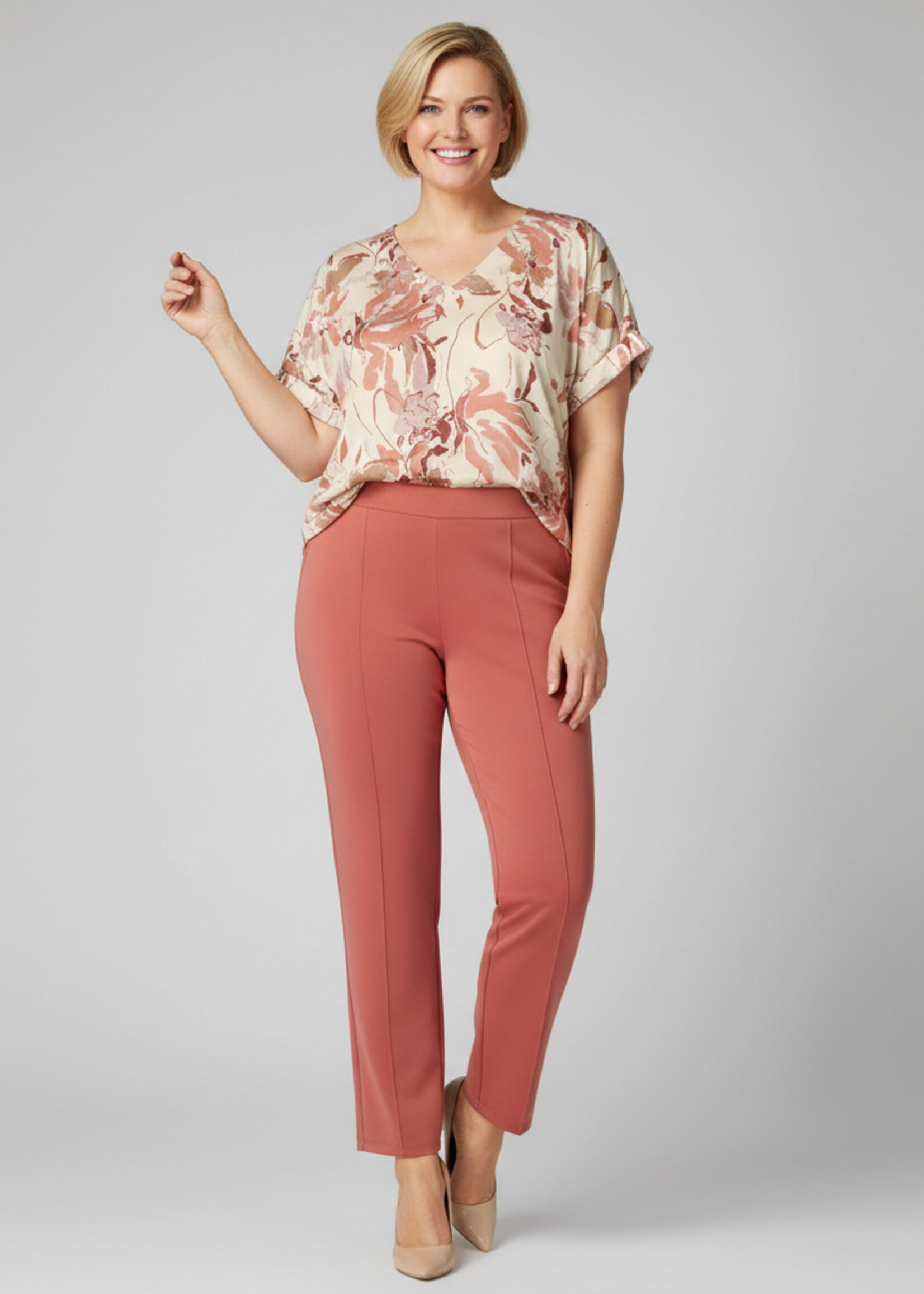 Yest Curve est Curve broek Ludmila A006190 – Dark Terra – elegante broek met stretch