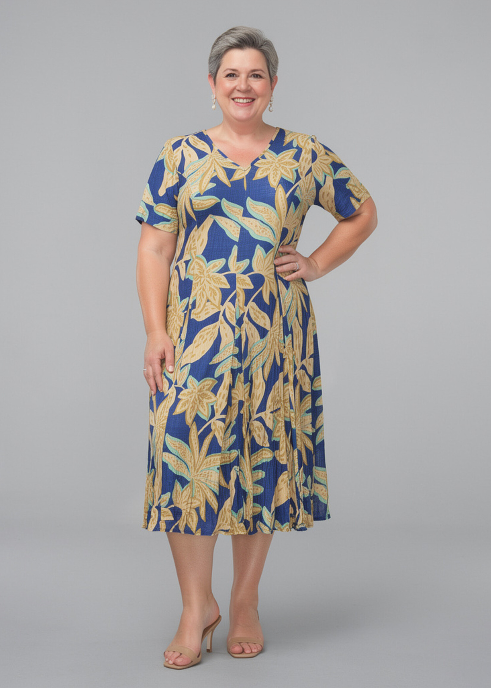 Orientique Orientique Jurk Playa Brava Godet (81339) – Katoenen Crêpe & Prinsessenlijn