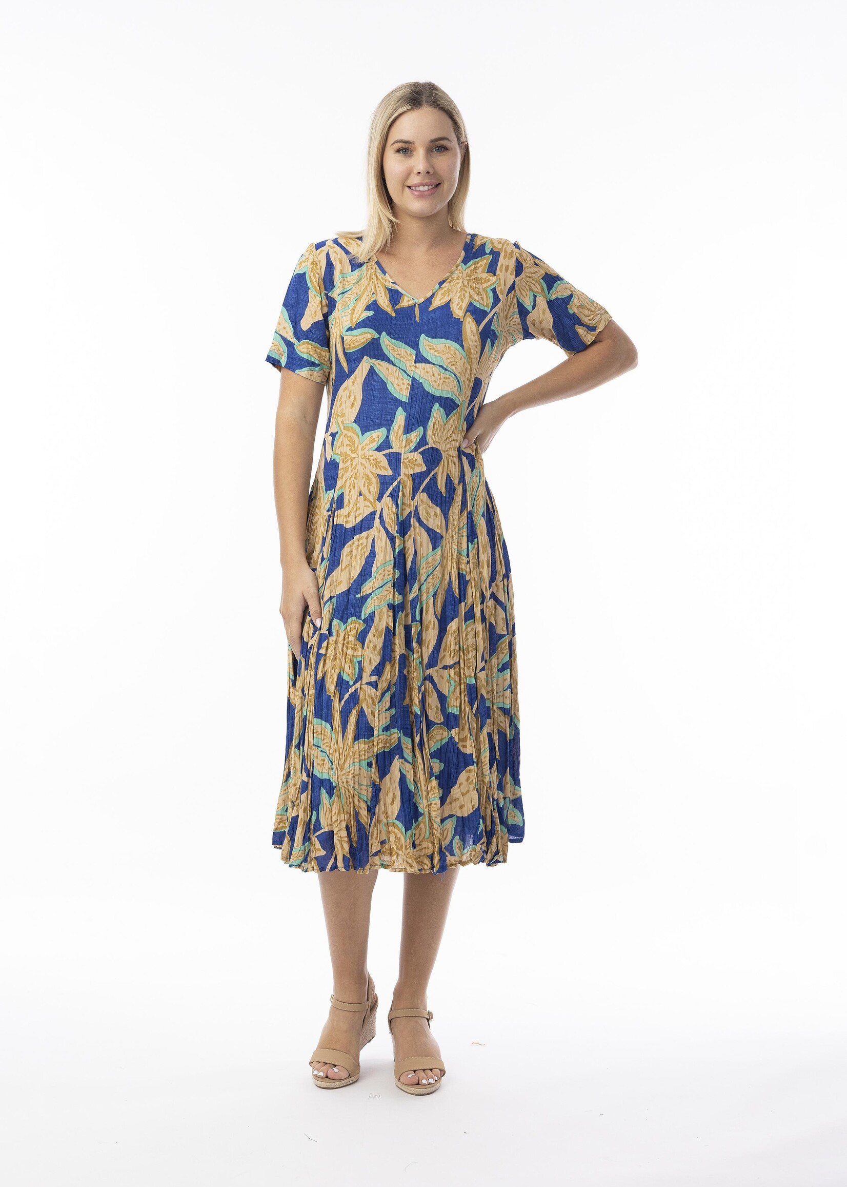 Orientique Orientique Jurk Playa Brava Godet (81339) – Katoenen Crêpe & Prinsessenlijn