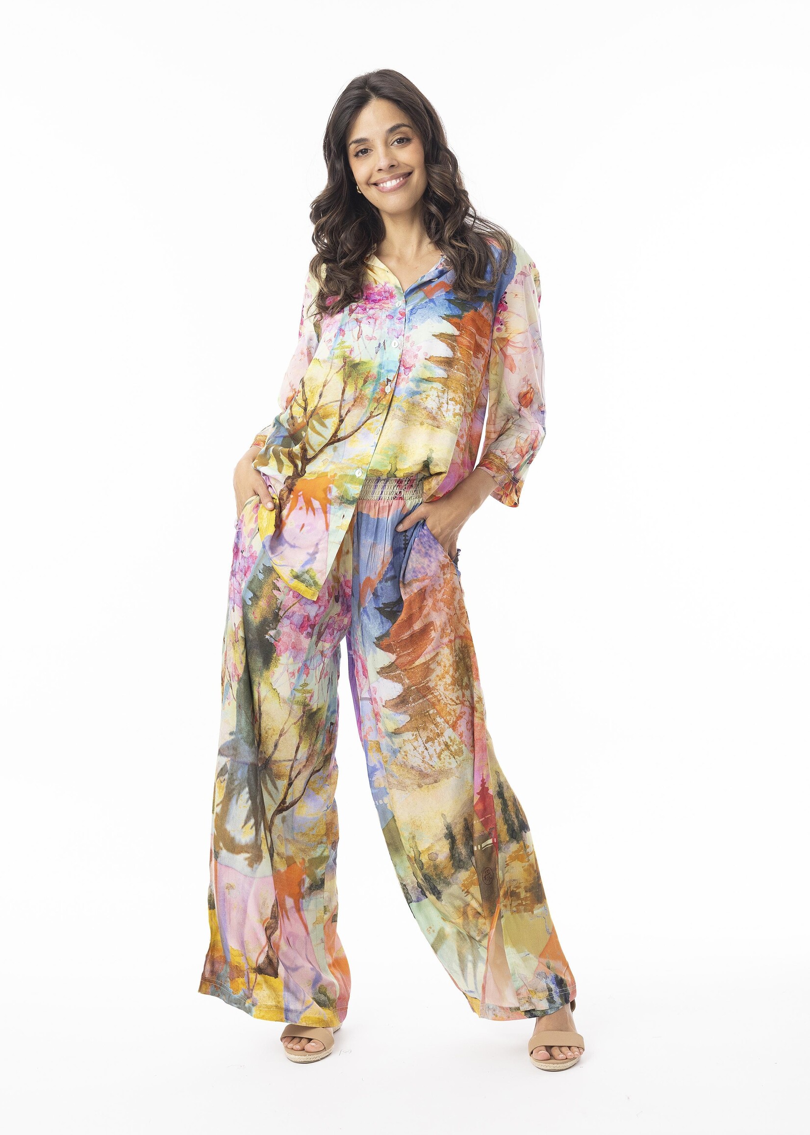 Orientique Orientique Broek Digital (76073) – Wijde Pijpen & Artistieke Print