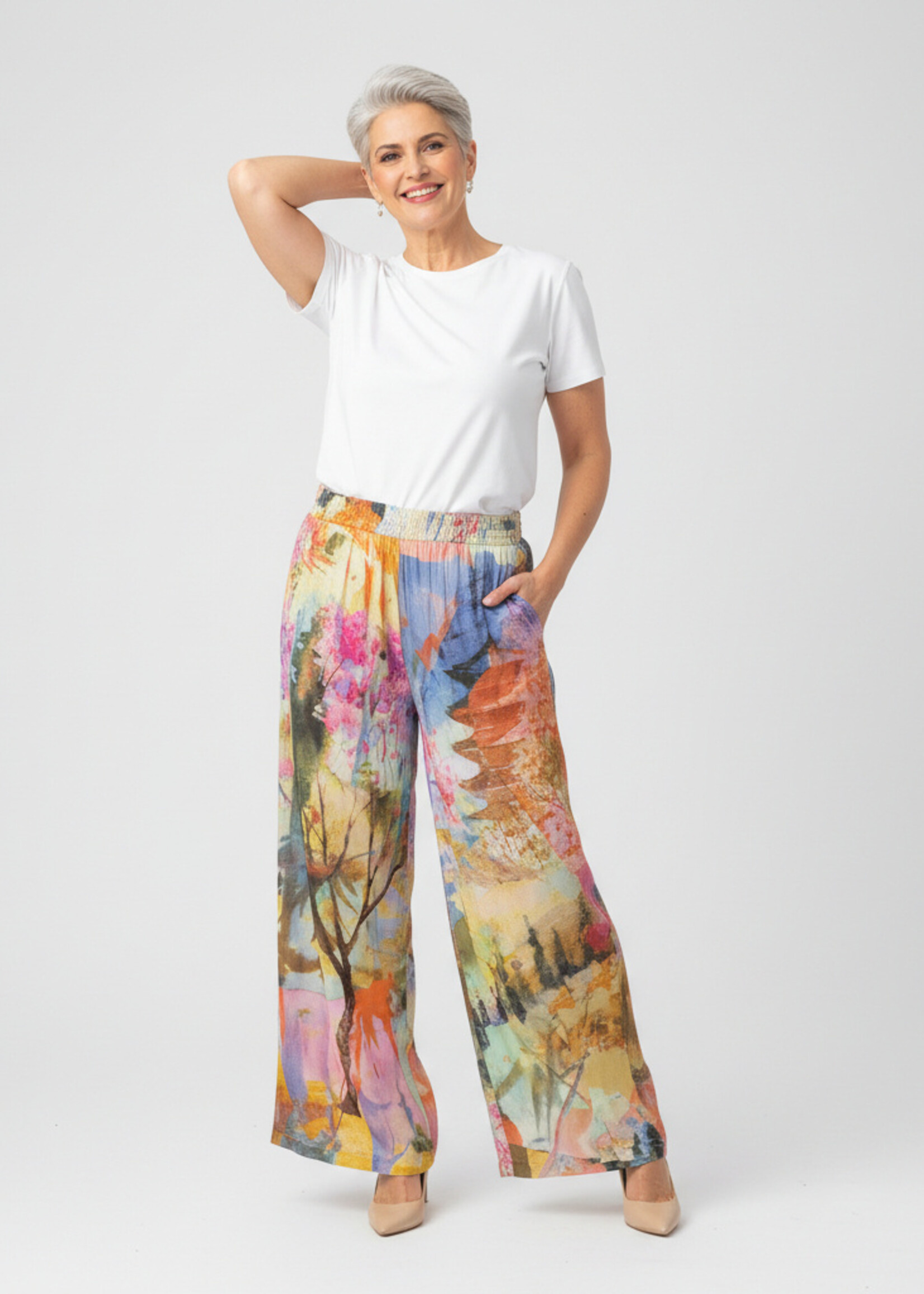 Orientique Orientique Broek Digital (76073) – Wijde Pijpen & Artistieke Print