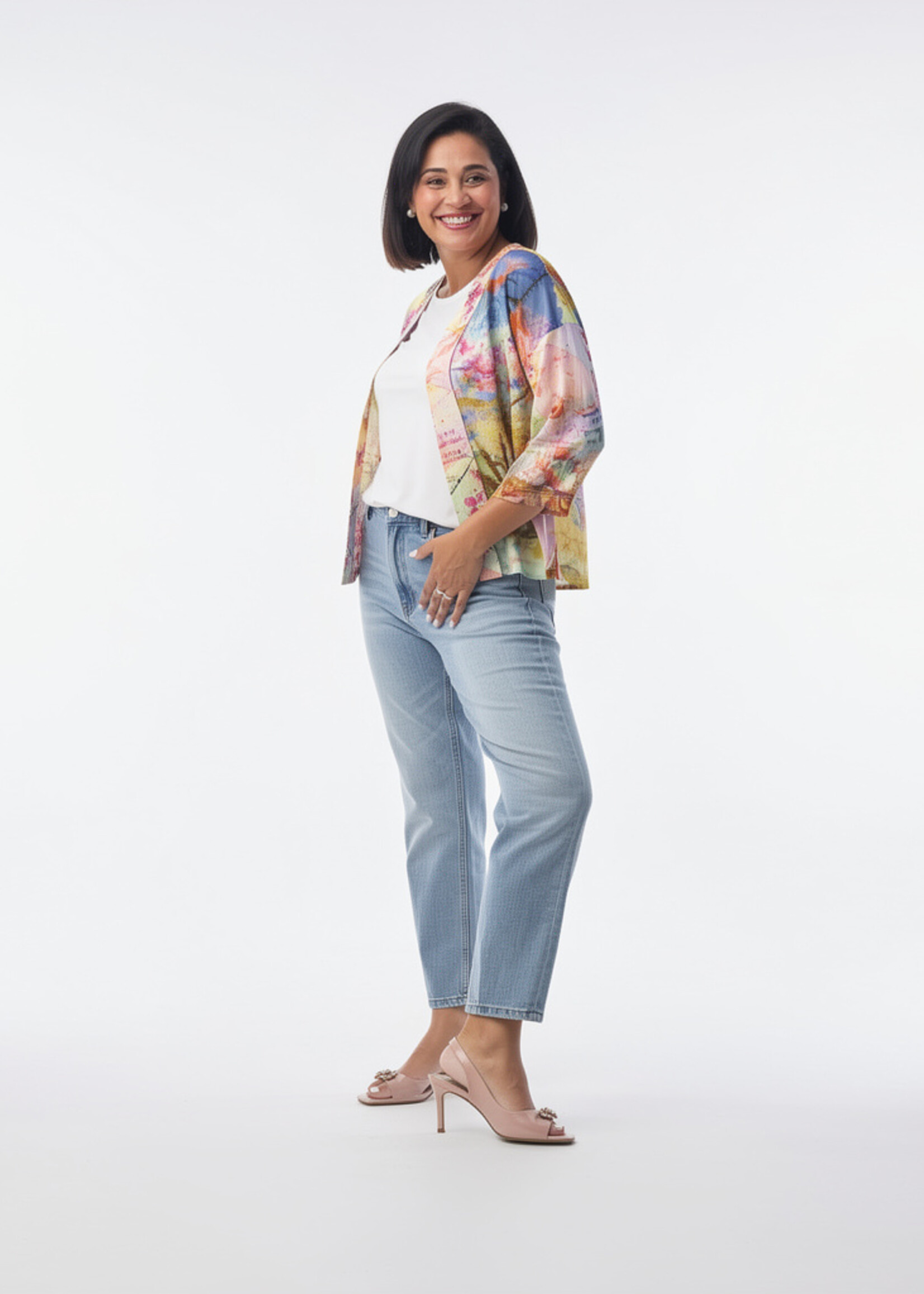 Orientique Orientique Kimono Digital (72566) – Artistieke Print & Doorgestikt Beleg