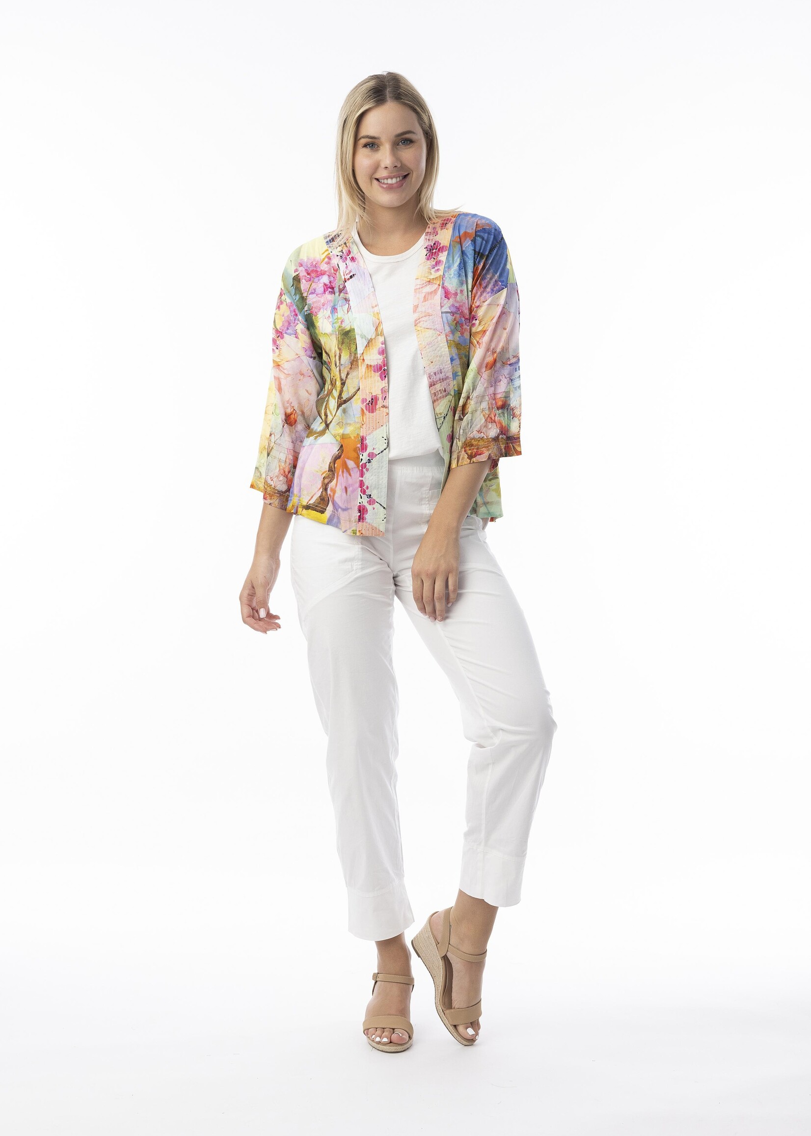 Orientique Orientique Kimono Digital (72566) – Artistieke Print & Doorgestikt Beleg