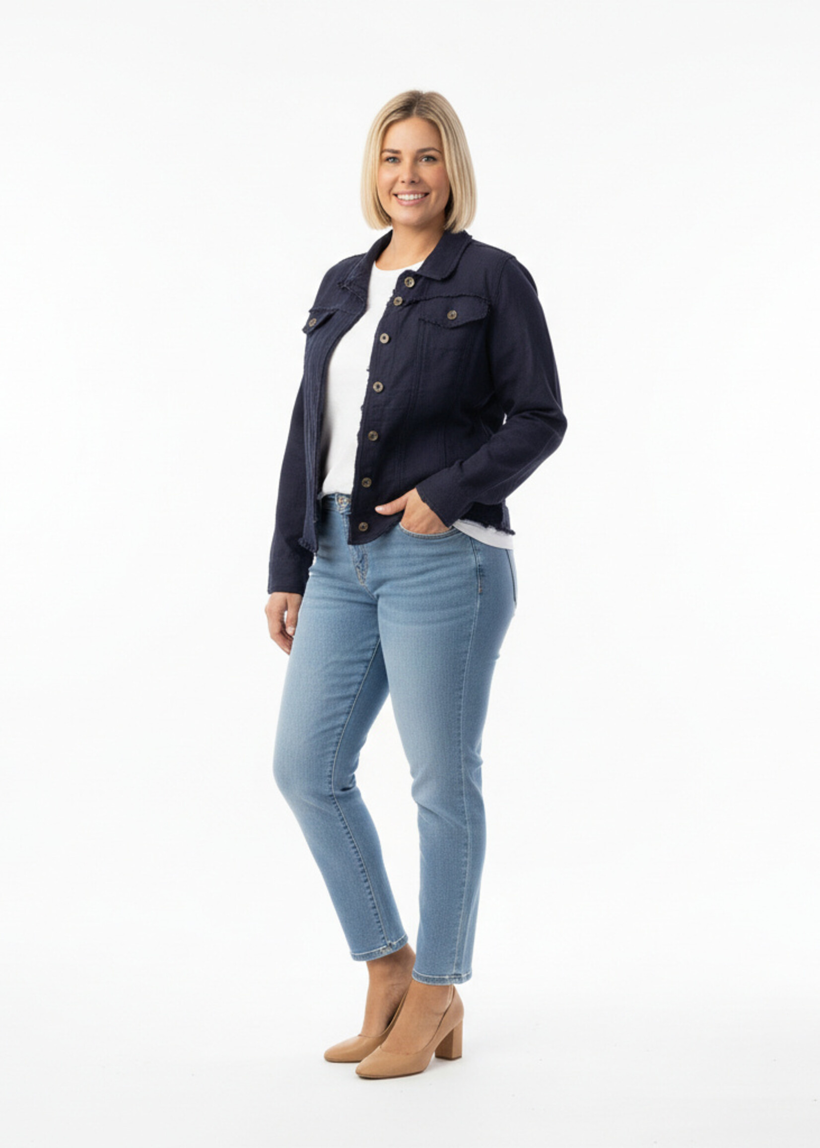 Orientique Orientique Linnenmix Jasje (62770) – Gerafelde Randjes & Comfort