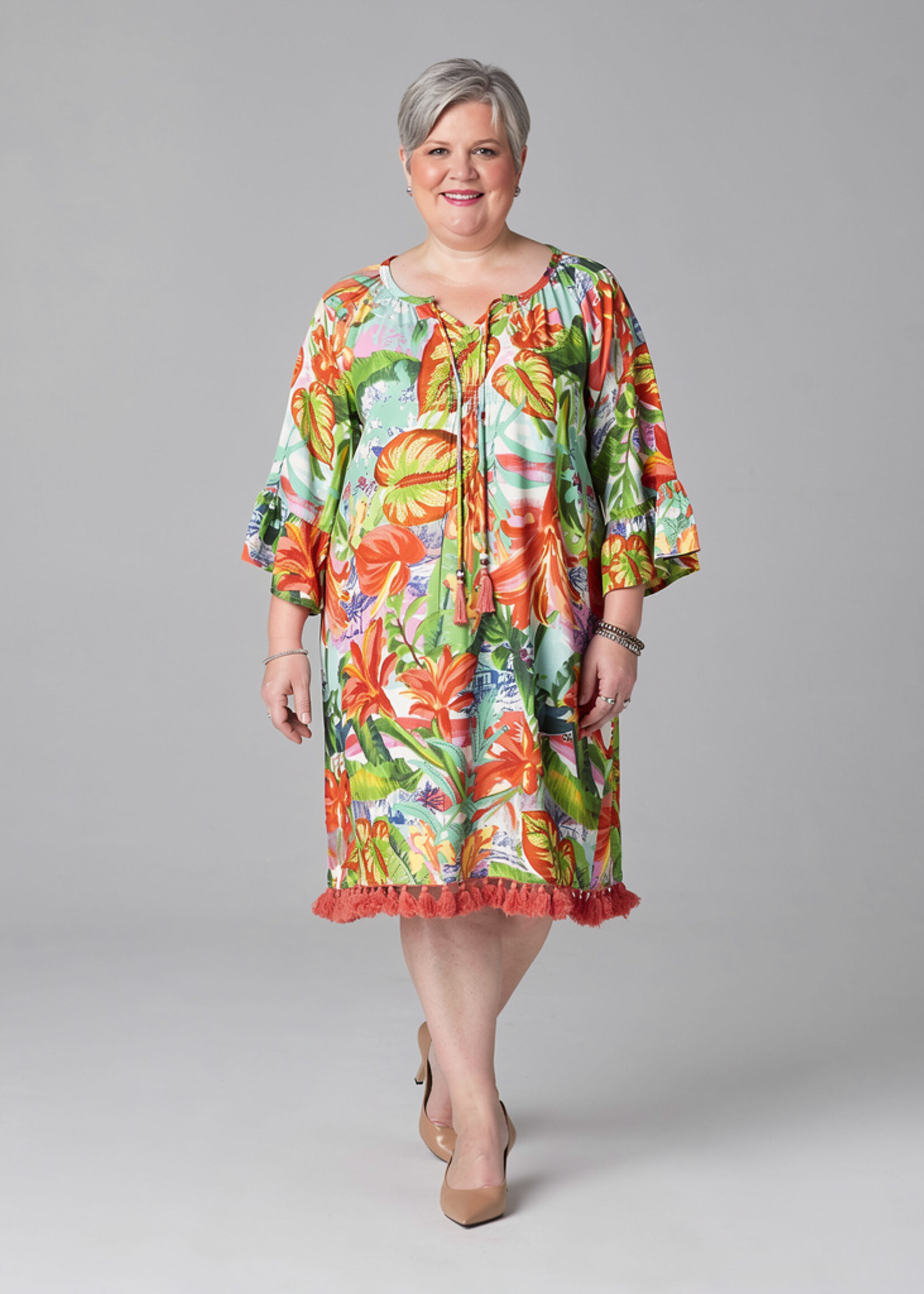 Orientique Orientique Jurk Equador Tassel - Kleurrijke Boho Tuniekjurk van 100% Rayon