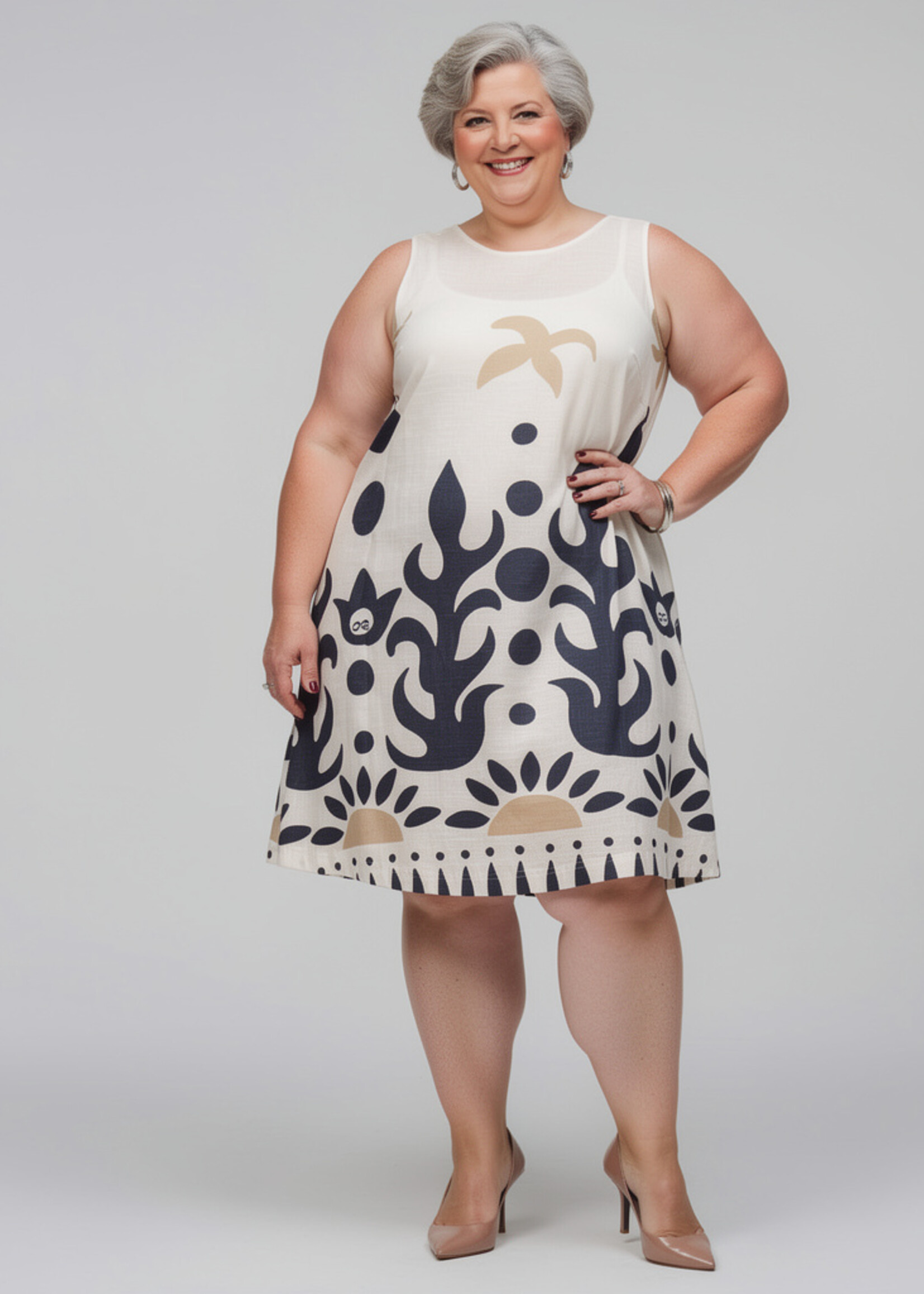 Orientique Orientique Jurk Nazca - Mouwloze A-lijn Jurk van 100% Biologisch Katoen