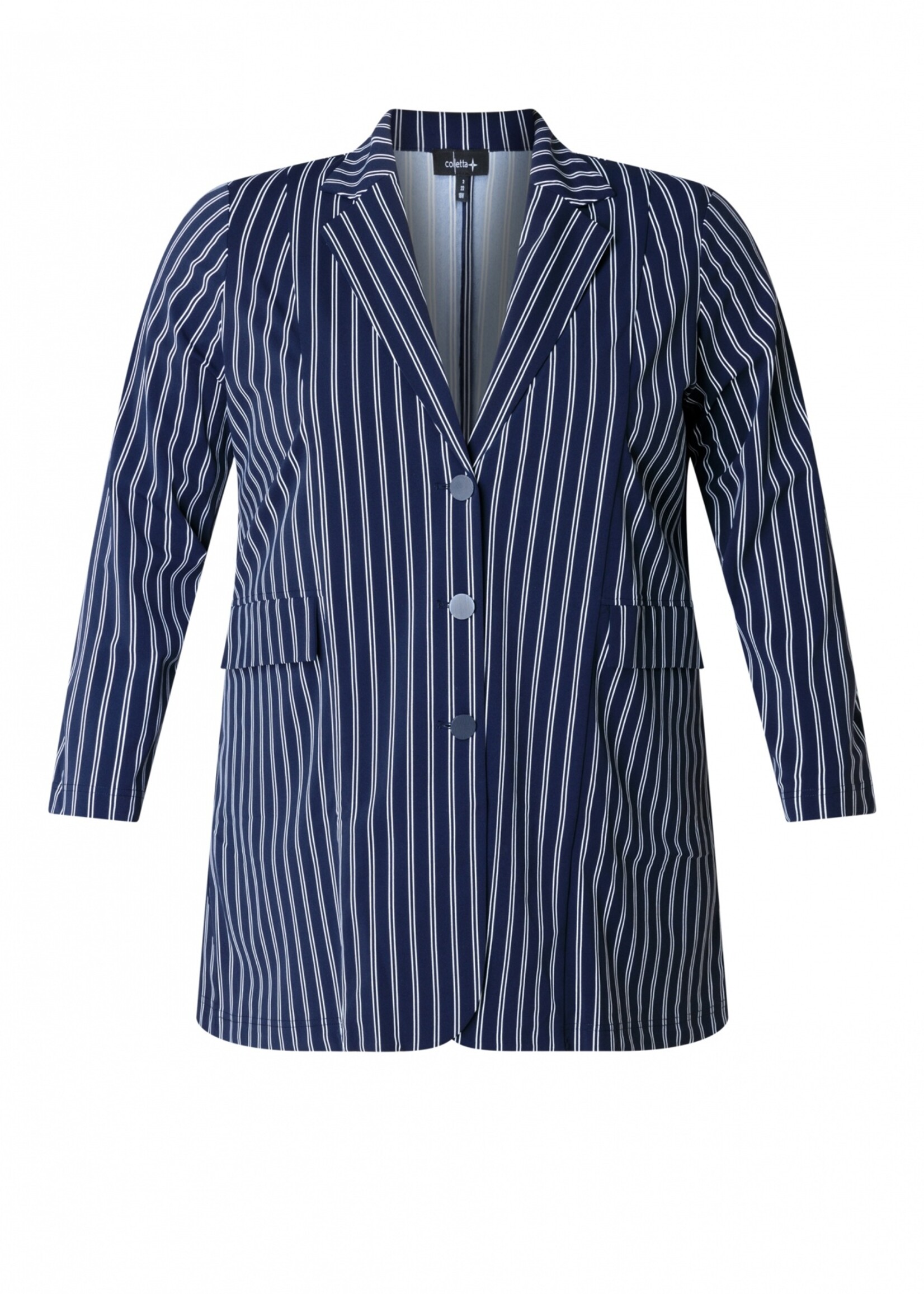 Colletta Colletta Blazer Nadia - Klassiek Donkerblauw met Nautische Streep in Superstretch Kwaliteit