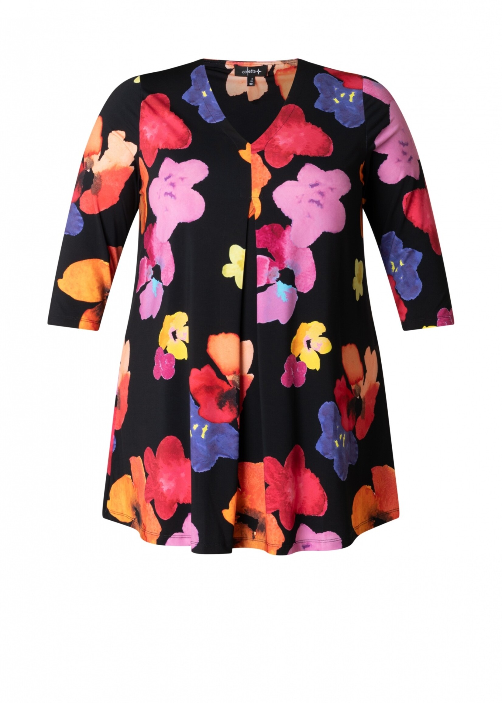 Colletta Colletta Tuniek Nyssa - Extra Lange, Ultra A-lijn Tuniek met Bloemenprint in Dolce Travelstof (9000640)