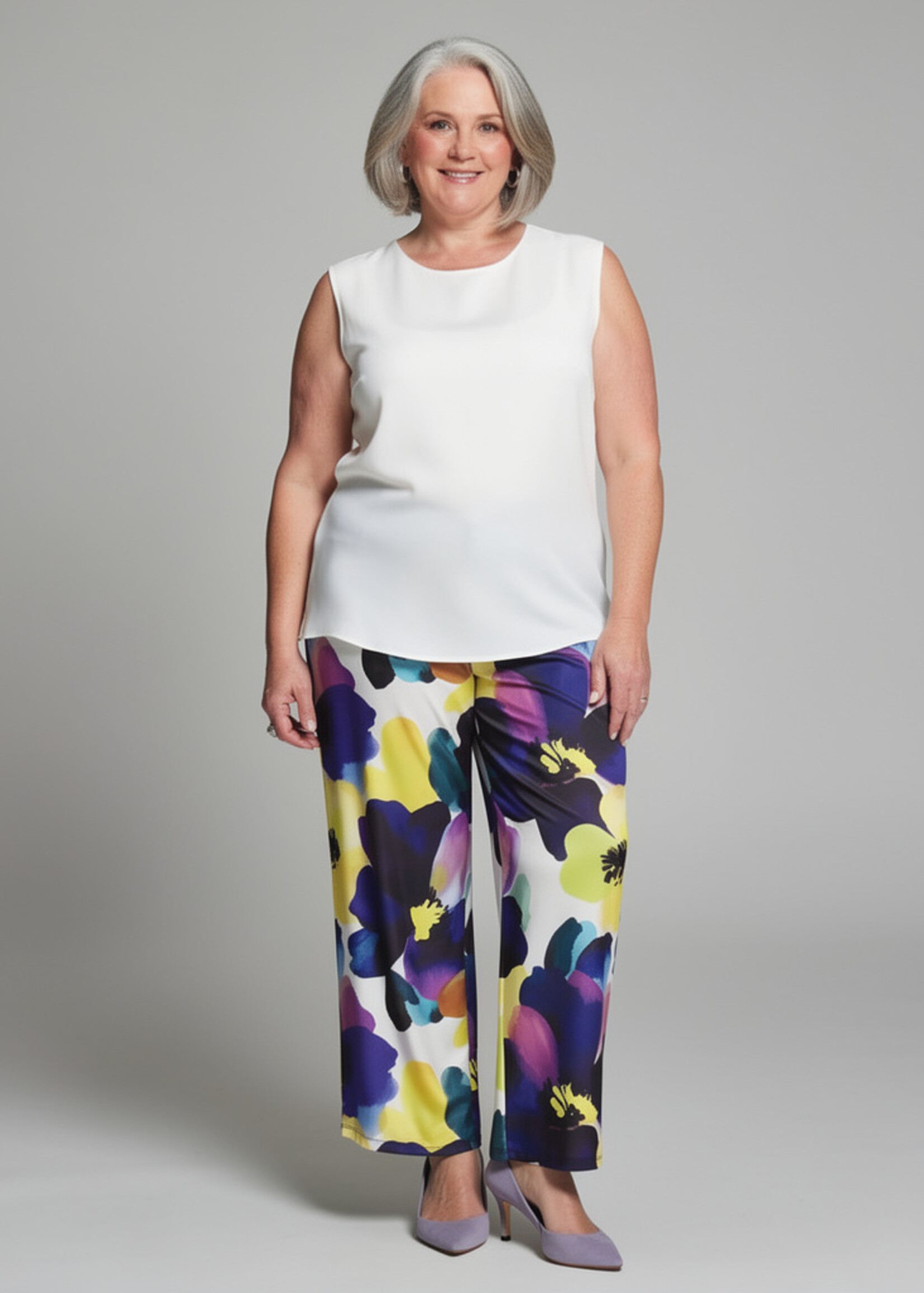 Yoek Yoek Broek Lush - Kleurrijke Pantalon met Bloemenprint in Duurzame Dolce Travelstof